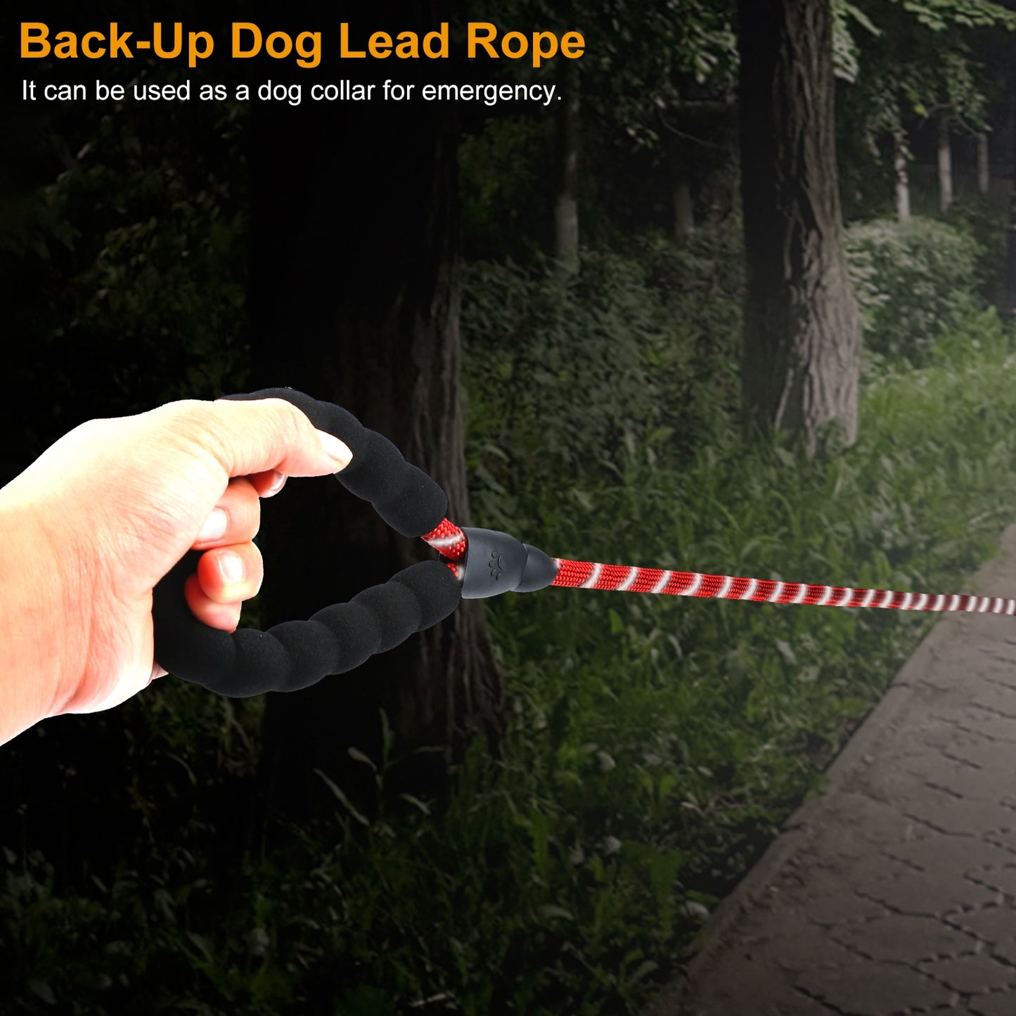 5FT Dog Leash Dog Training Walking Lead w/ Foam Handle Highly Reflective Treads Strong Nylon Dog Rope