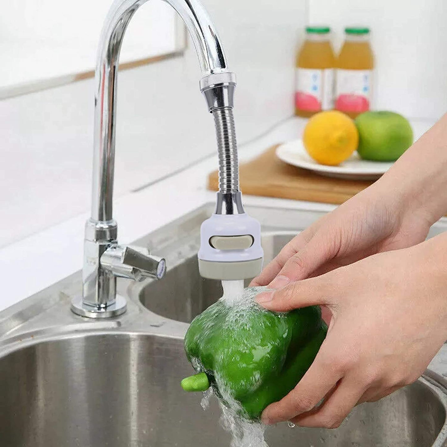 Movable Kitchen Tap Head 360Degree Rotatable Swivel Water-Saving Faucet Anti-Splash Sink Tap Head with 3 Modes
