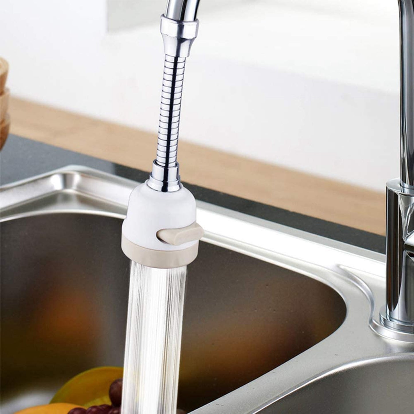 Movable Kitchen Tap Head 360Degree Rotatable Swivel Water-Saving Faucet Anti-Splash Sink Tap Head with 3 Modes