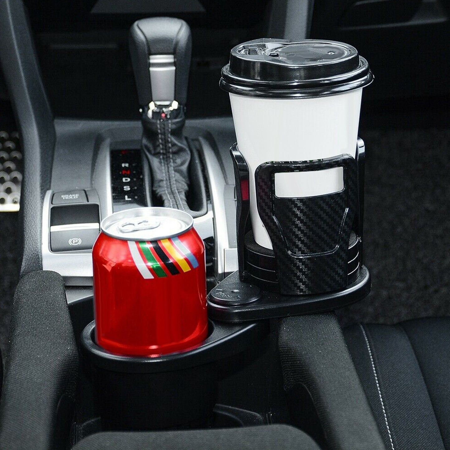 2 In 1 Car Cup Holder Extender Adapter Dual Cup Mount Organizer Holder For Most 20 oz Up To 5.9" Coffee Drinking Bottles