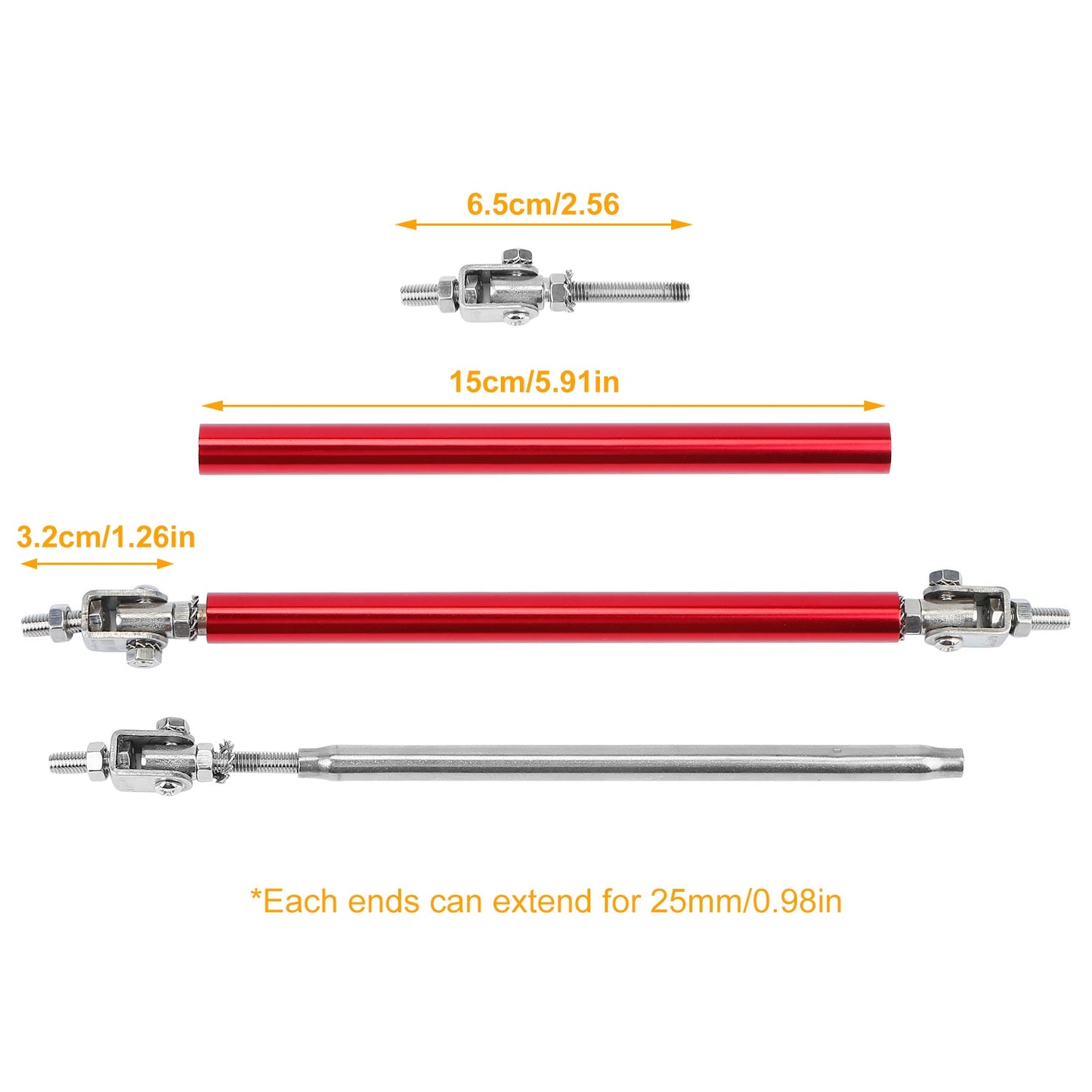 2Pcs Splitter Rod Front Bumper Lip Rod