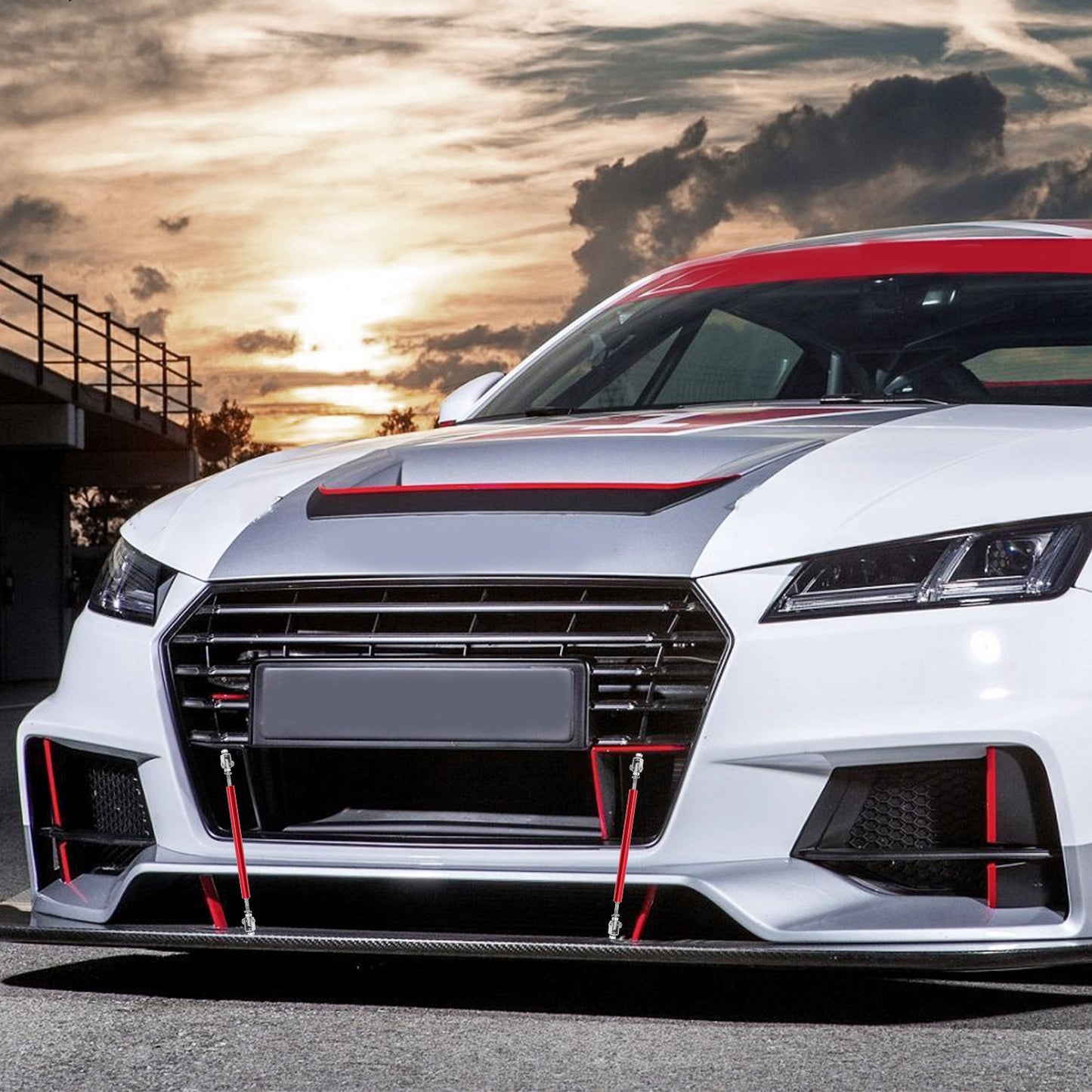 2Pcs Splitter Rod Front Bumper Lip Rod