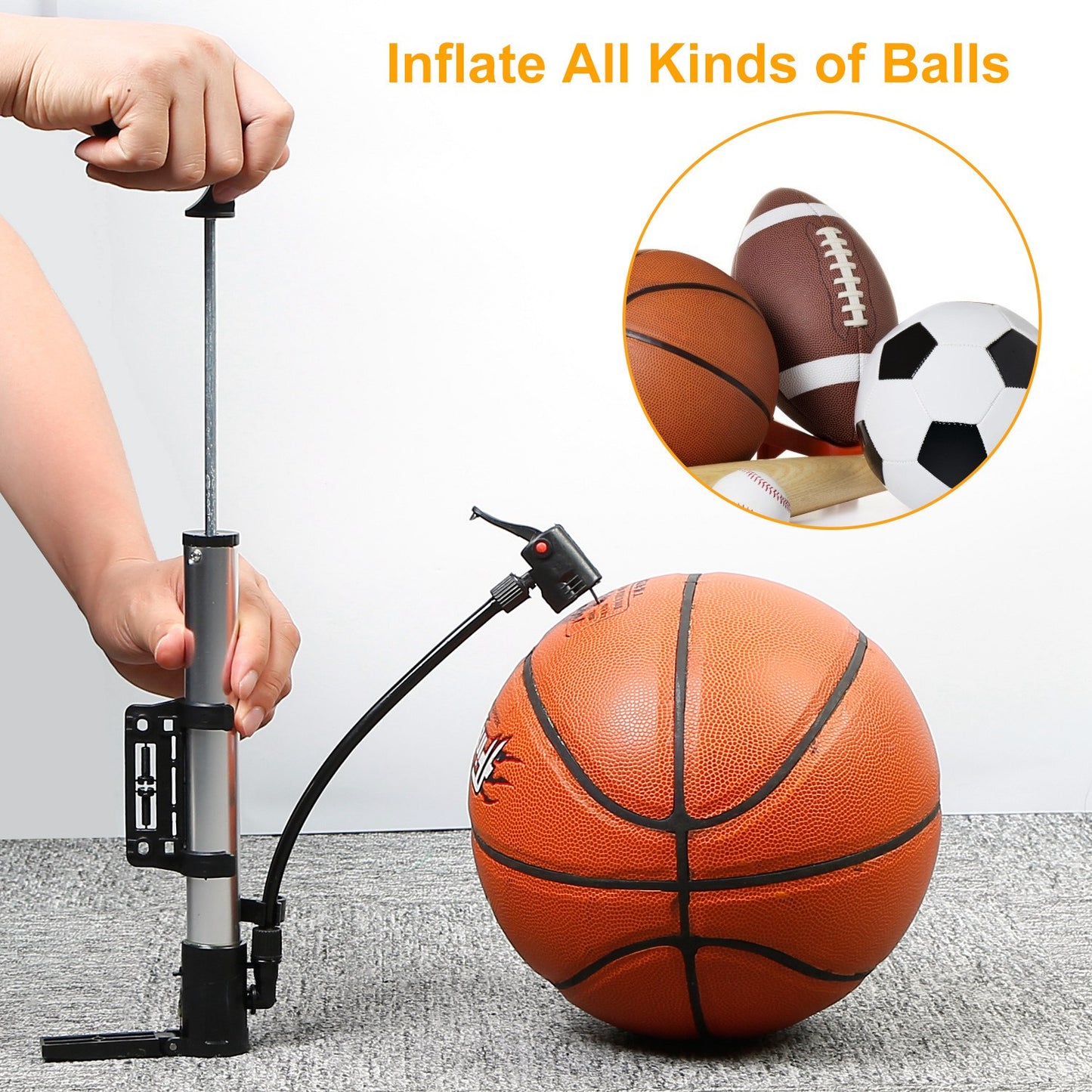 Mini Bike Pump Portable Bicycle Tire Inflator Ball Air Pump w/ Mount Frame For Mountain Road Bike Presta Schrader