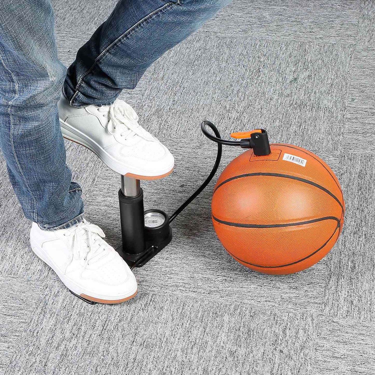 Mini Bike Foot Pump Portable Bicycle Tire Inflator Ball Air Pump Pressure Gauge Tire Air Pump