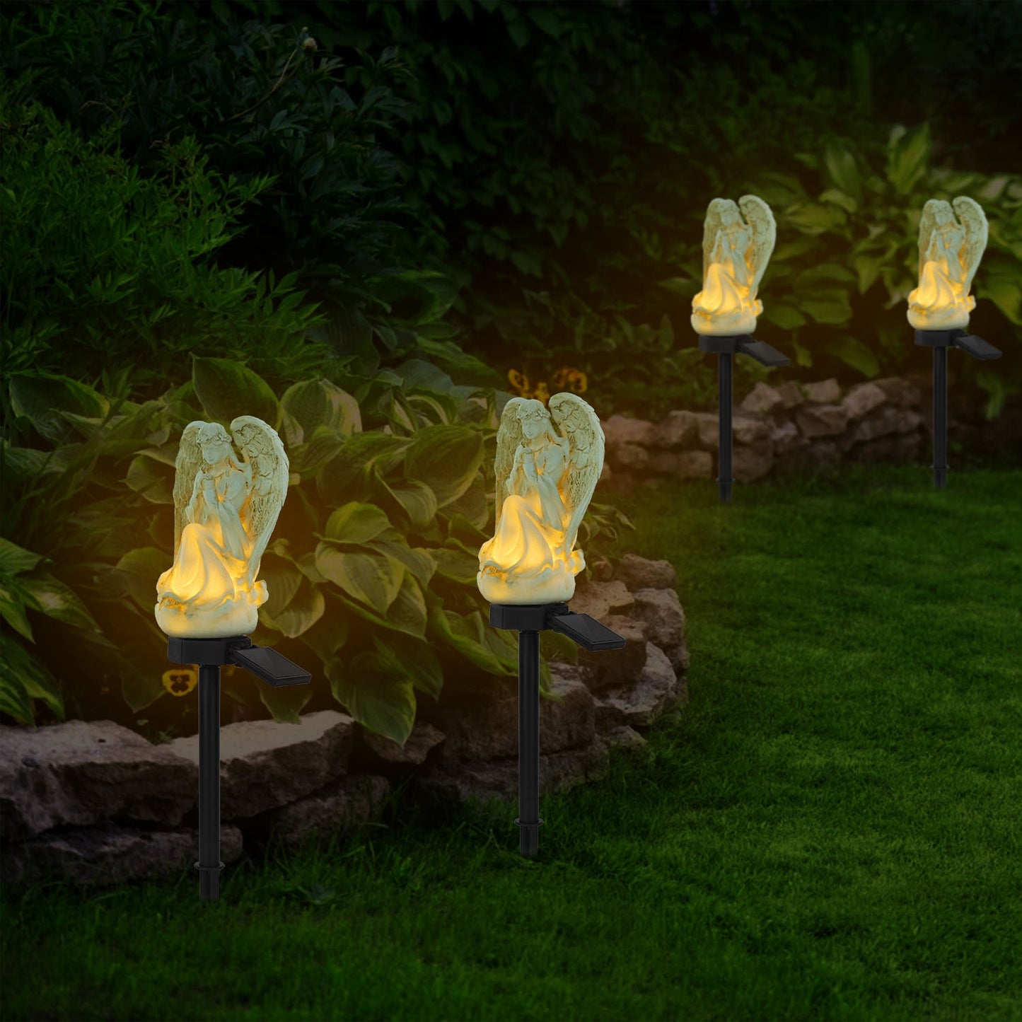 Solar Praying Angel Statue Garden Light LED Decoration Angel Lamp IP65 Waterproof