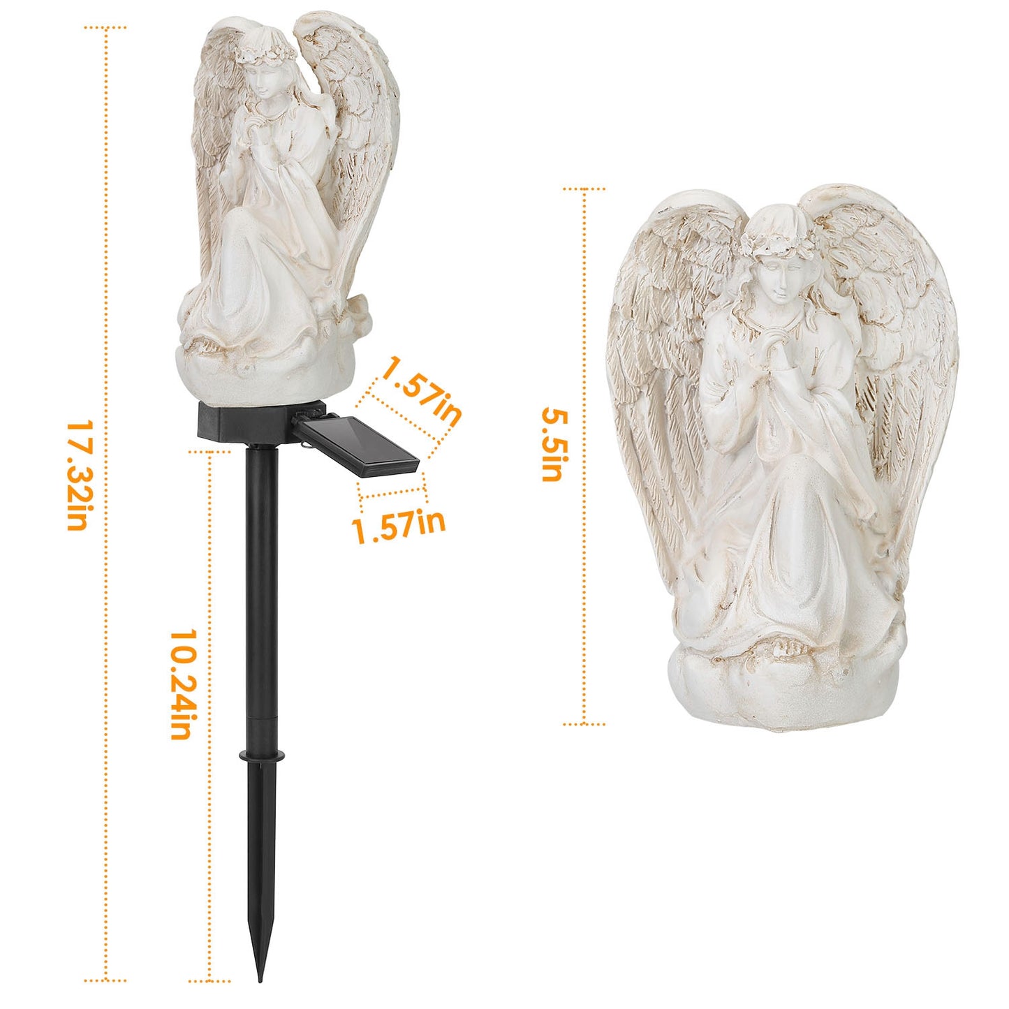Solar Praying Angel Statue Garden Light LED Decoration Angel Lamp IP65 Waterproof