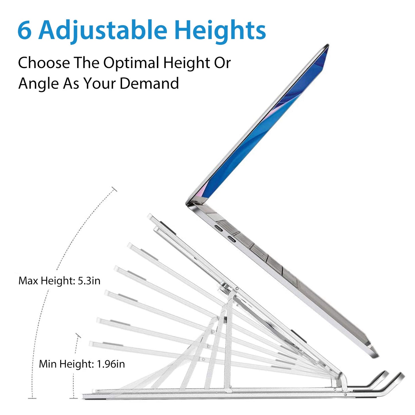Laptop Riser Stand Lifter Foldable Aluminum Desktop Phone Holder Stand Angle Height Adjustable