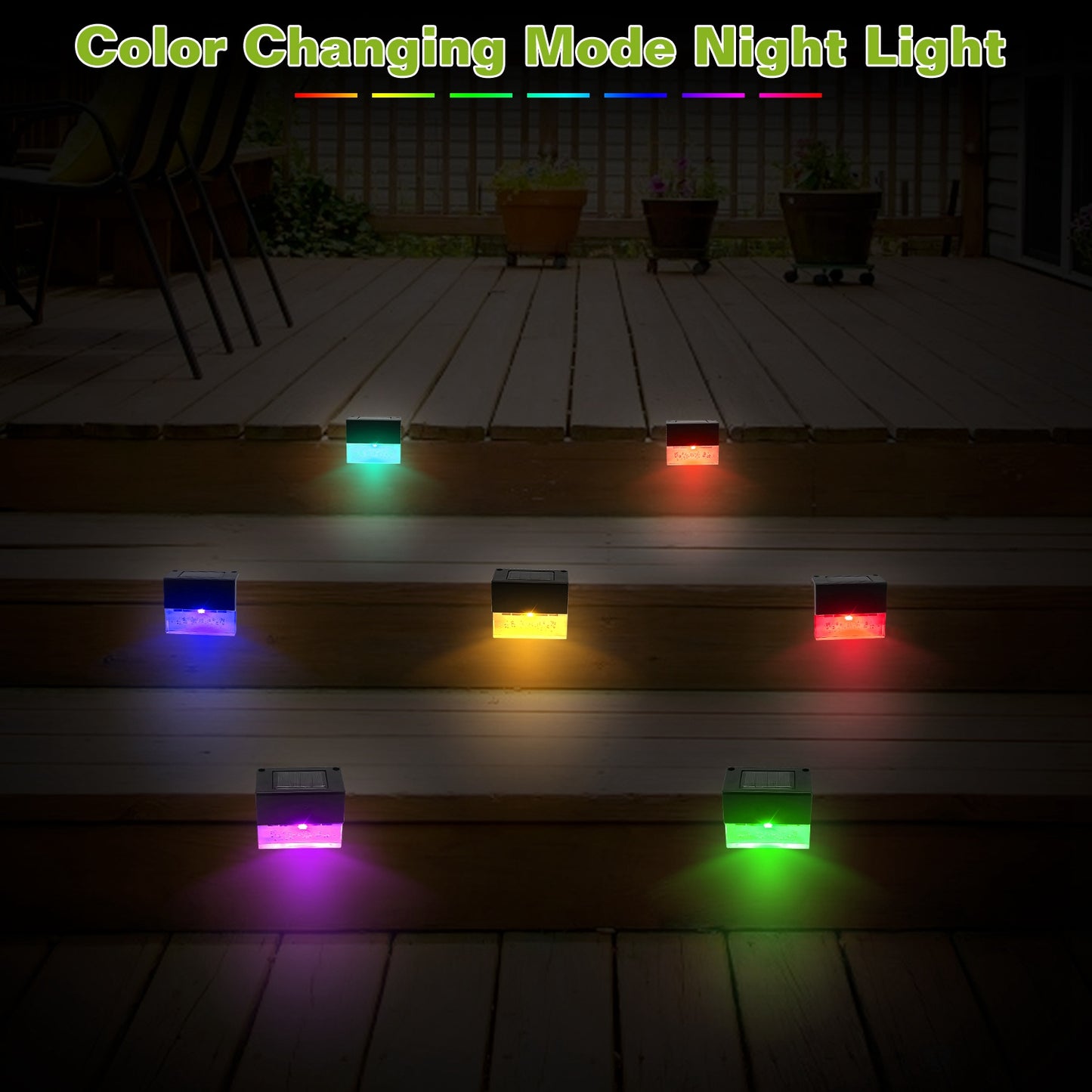 6Pcs Solar Powered Deck Lights Outdoor Acrylic Bubbles Decorative Step Fence Lamp IP55 Waterproof