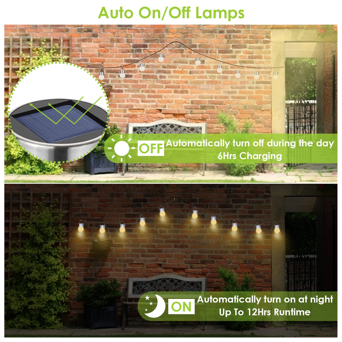 4Pcs Solar Powered Hanging Crystal Ball Lights Outdoor Waterproof Decorative Hanging Globe Lanterns