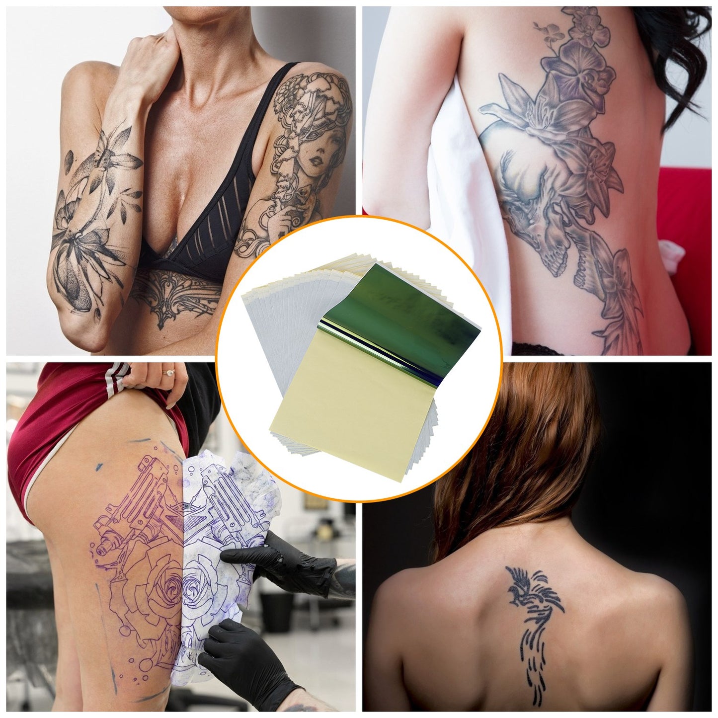 20Pcs Tattoo Transfer Paper 4 Layers Tattooing Skin Tattoo Kit A4 Size DIY Tattoo Transfer Paper Kit