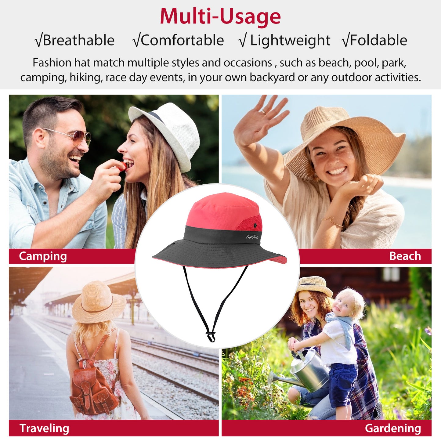 Women Summer Sun Bucket Hats Foldable UV Protection Cotton Cap Wide Brim Floppy Cap Yellow