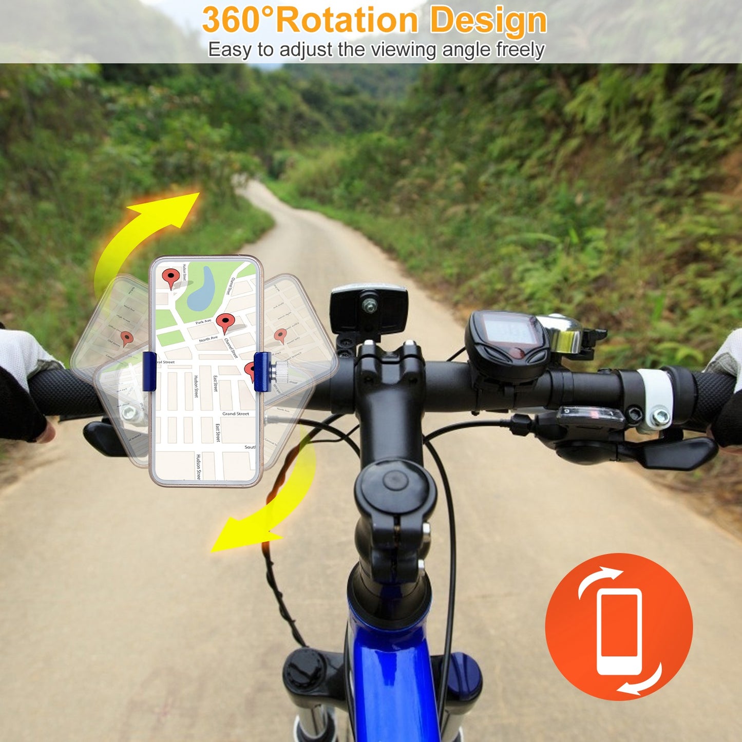 MTB Bike Handlebar Phone Holder Stand Aluminum Alloy Bicycle Phone Bracket