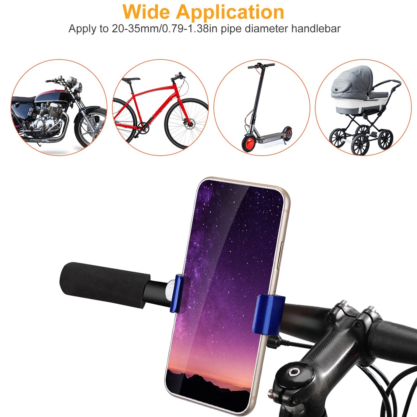 MTB Bike Handlebar Phone Holder Stand Aluminum Alloy Bicycle Phone Bracket