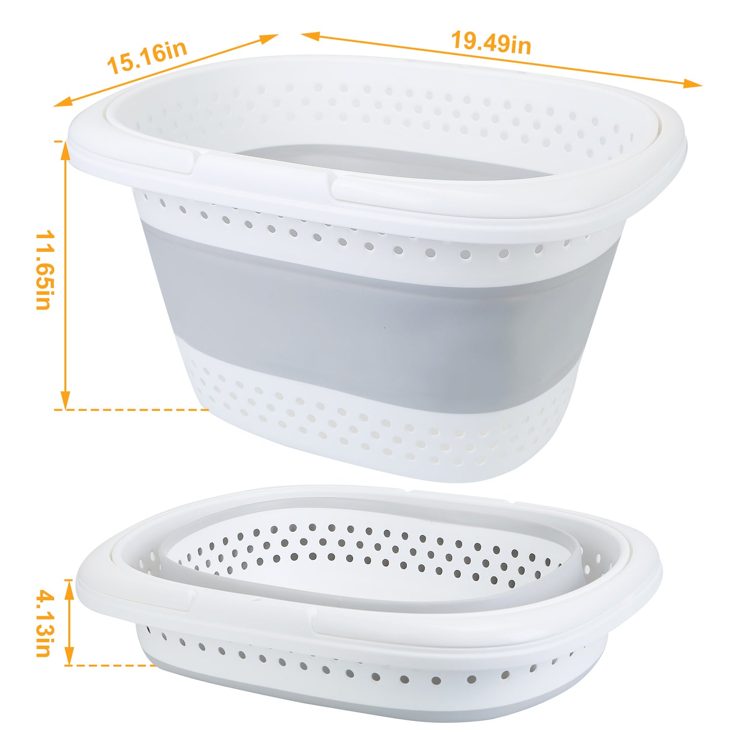 Collapsible Laundry Basket Space Saving Pop Up Cloth Bin Folding Storage Container Organizer Hamper Basket w/ Comfort Handle