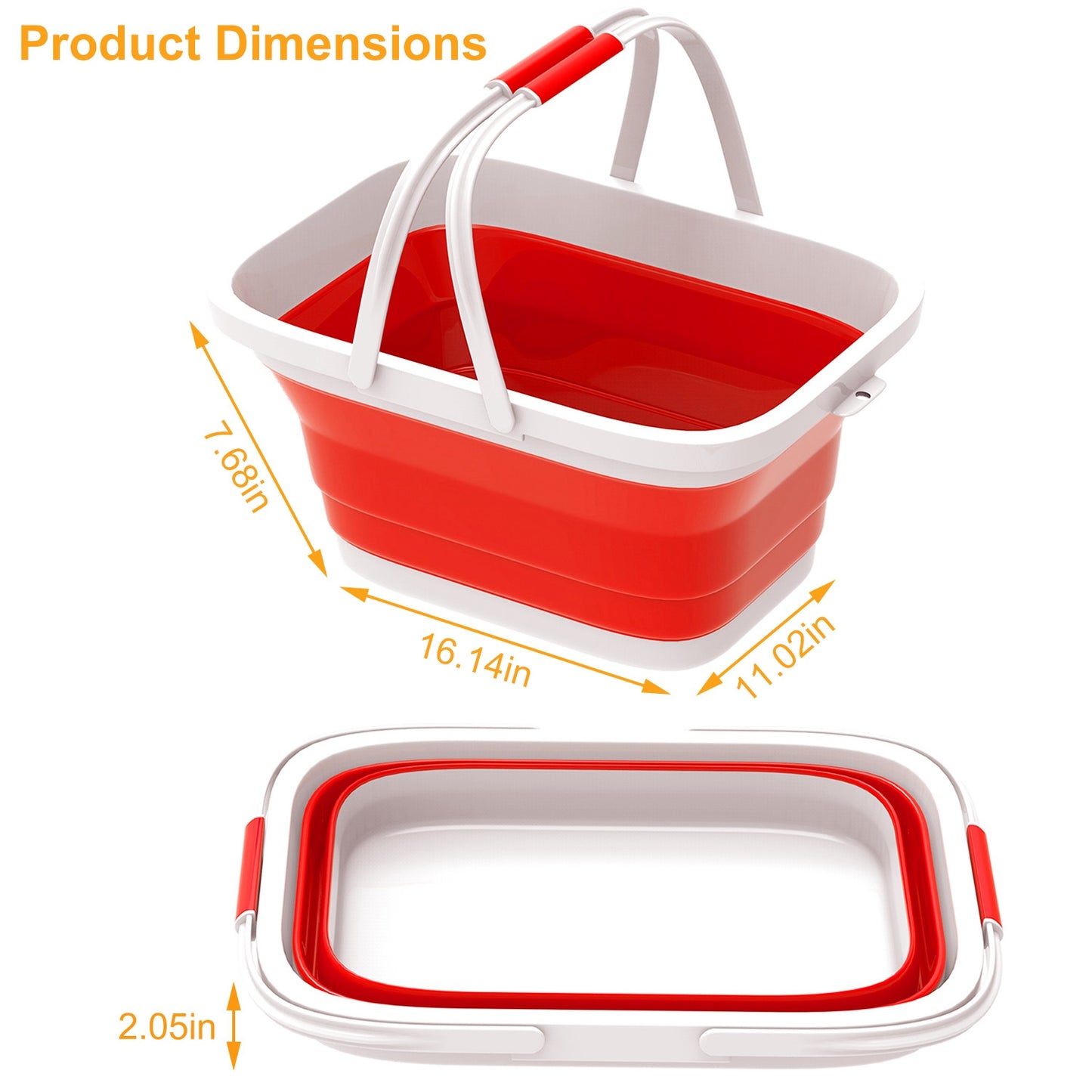 Collapsible Fruit Basket 10L Vegetable Sink Storage Basin Tub Space Saving Ice Beverage Storage Bucket