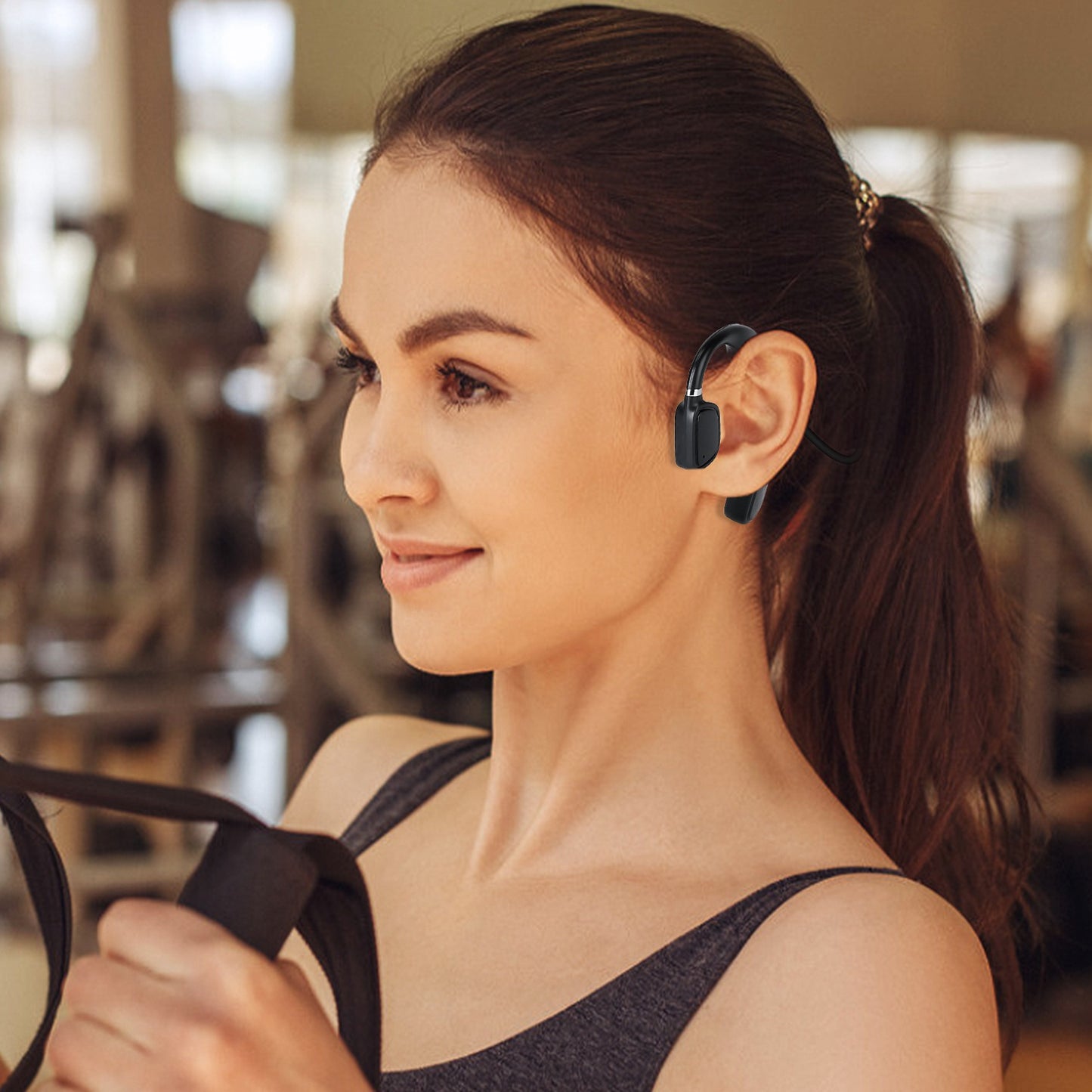 Wireless V5.1 Bone Conduction Earphones Open-Ear Wireless Headsets Music Sport Wireless Open Hook Earphone w/ Sensitive Mic
