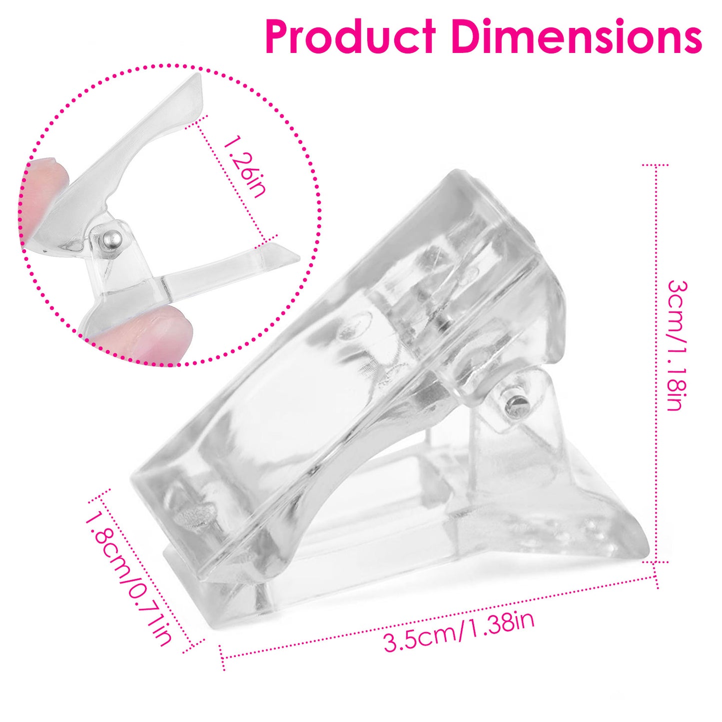 20Pcs Nail Tip Clips Quick Building Poly Gel UV LED Builder DIY Transparent Finger Tip Extension Tool