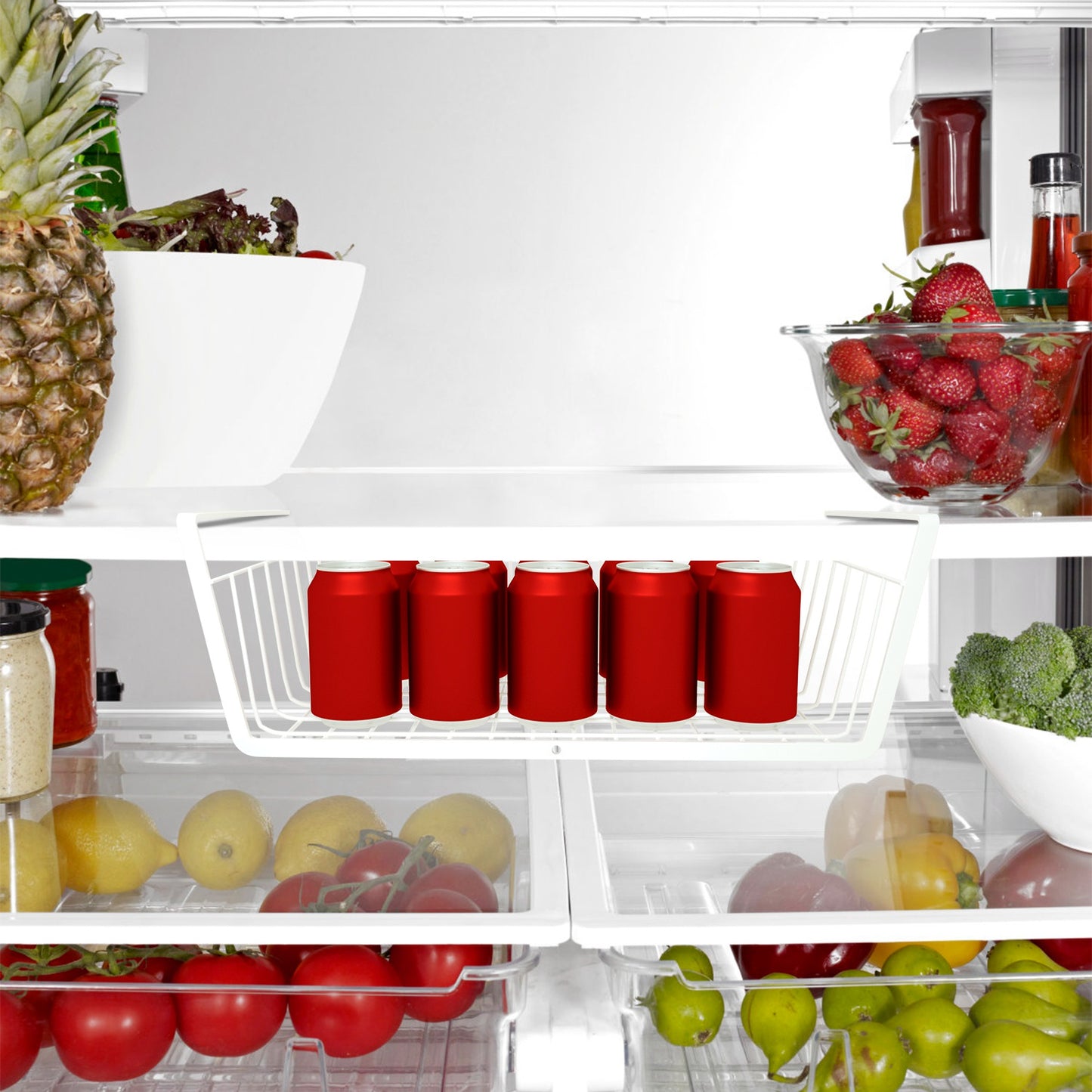 2Pcs Hanging Under Shelf Storage Basket Vertical Wire Storage Rack Kitchen Cabinet Organizer For Food Storage Dish Towel Kitchen Pantry