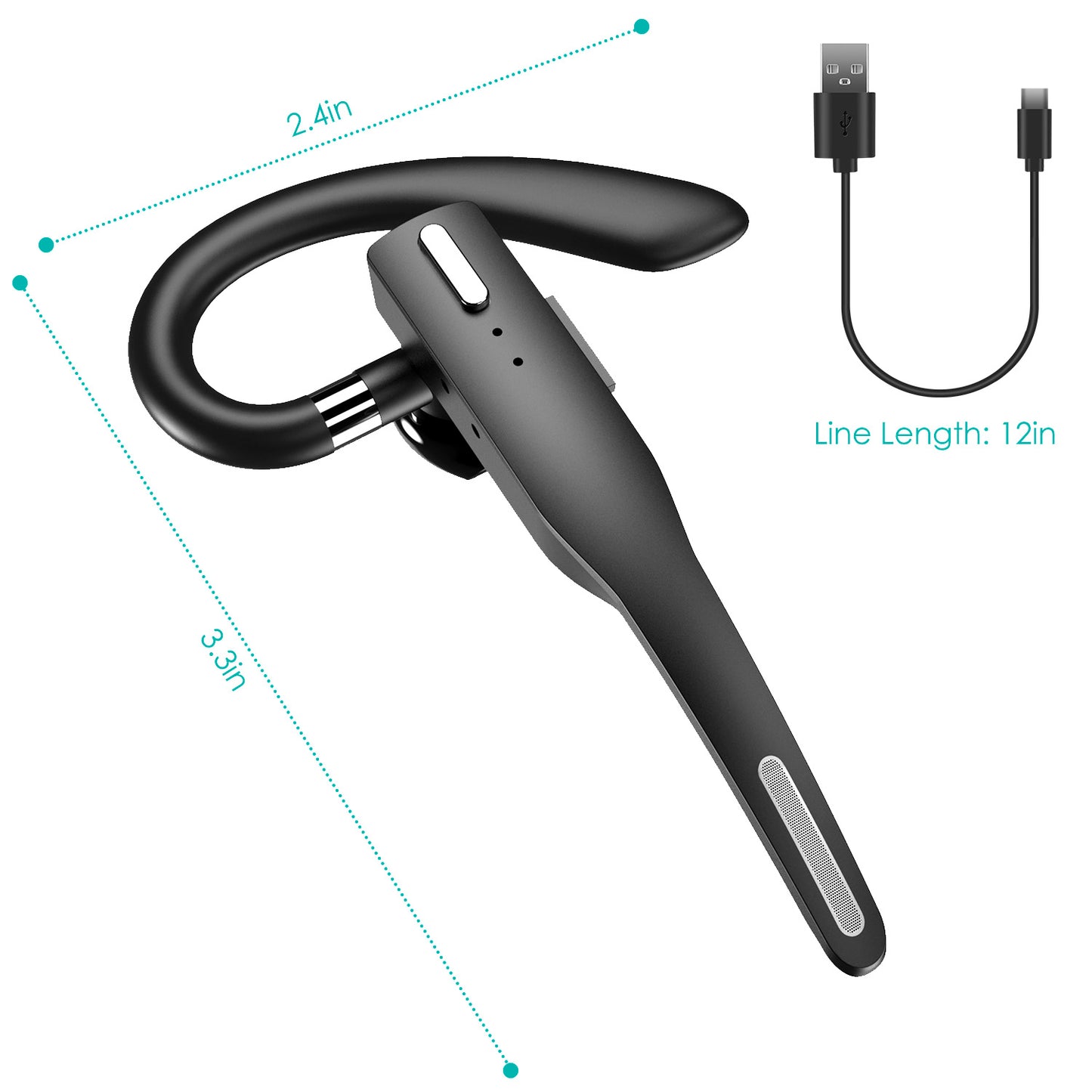 Wireless V5.1 Business Earpiece with Charging Case Rechargeable Wireless in-Ear Headset