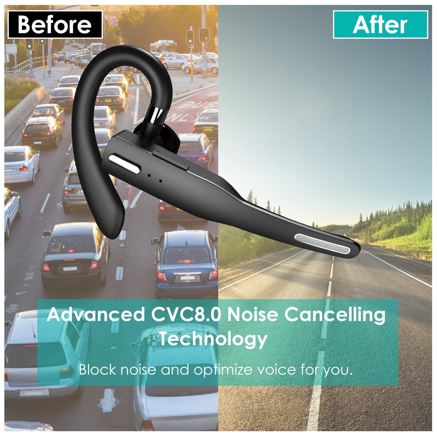 Wireless V5.1 Business Earpiece with Charging Case Rechargeable Wireless in-Ear Headset