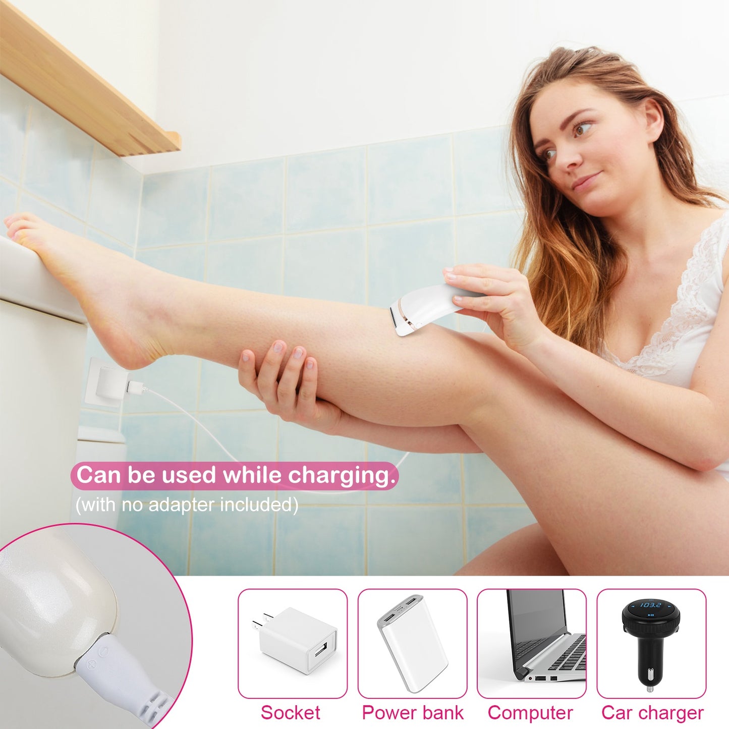 Women's Shaver Electric Hair Remover Body Razor Cordless Bikini Trimmer Rechargeable Wet Dry Epilator for Leg Arm