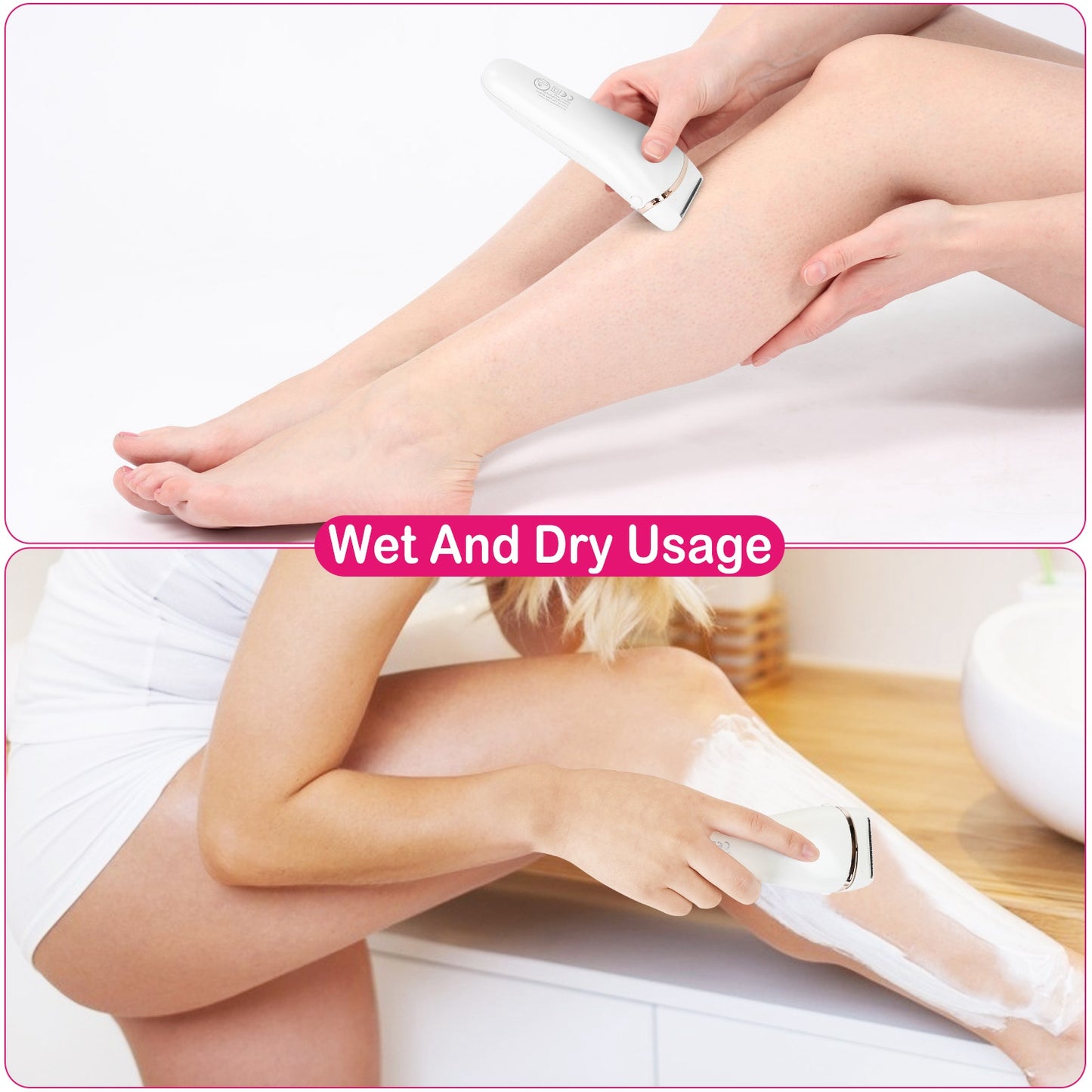 Women's Shaver Electric Hair Remover Body Razor Cordless Bikini Trimmer Rechargeable Wet Dry Epilator for Leg Arm