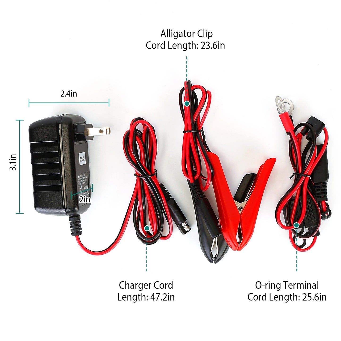 13.8V 1.5A Automatic Lead Acid Battery Charger Automatic Battery Maintainer Trickle Charger 4 Stage Float Charger for Auto Car Motorcycle
