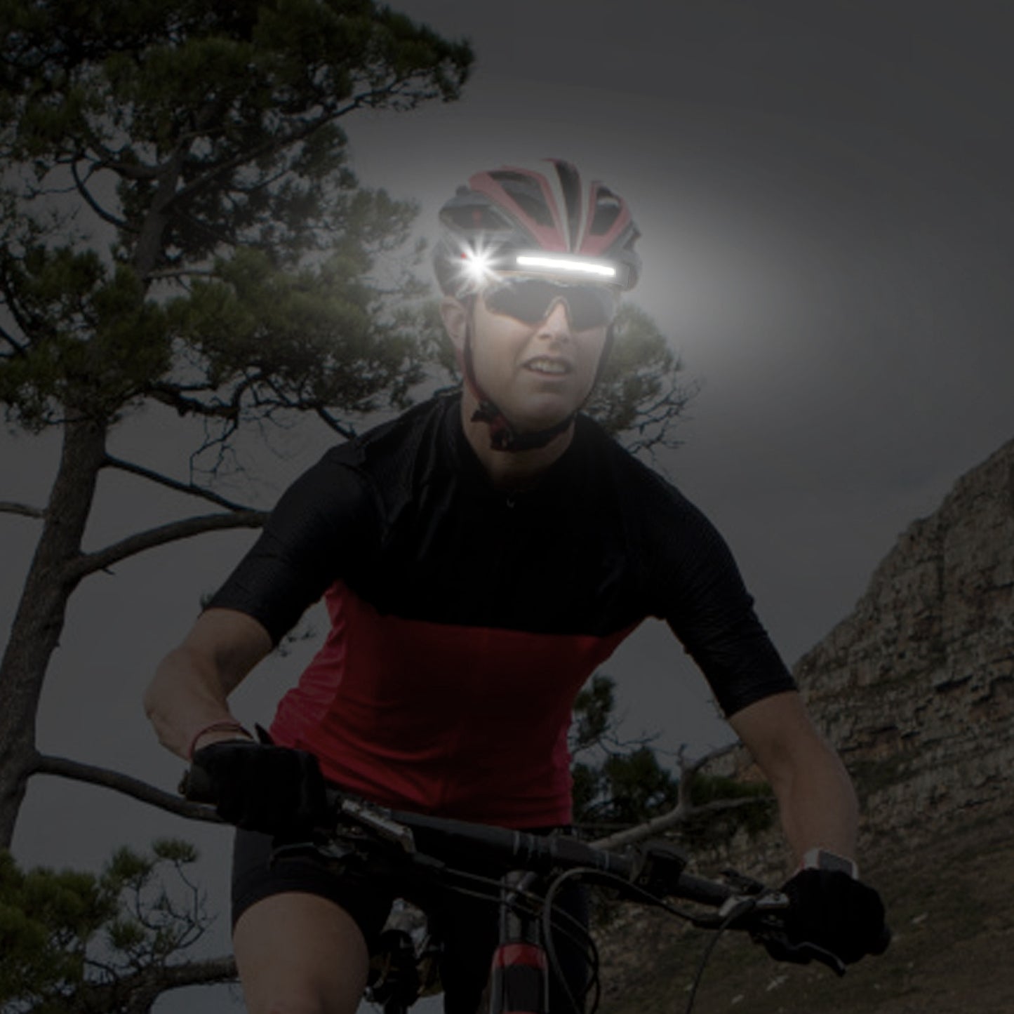 5-Mode LED Headlamp USB Rechargeable IPX4 Waterproof Headlight Hand-Free Fishing LED Strip Light Bar w/ Motion Sensor