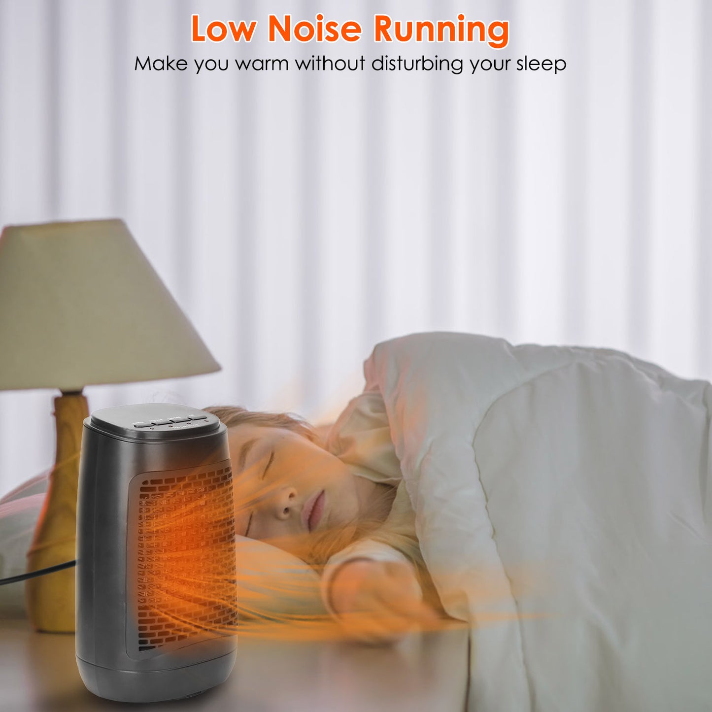 1500W 70° Oscillating Portable Electric Space Heater Personal Fan w/ Tip Over and Overheat Protection Ceramic Heater for Bedroom Office Desk