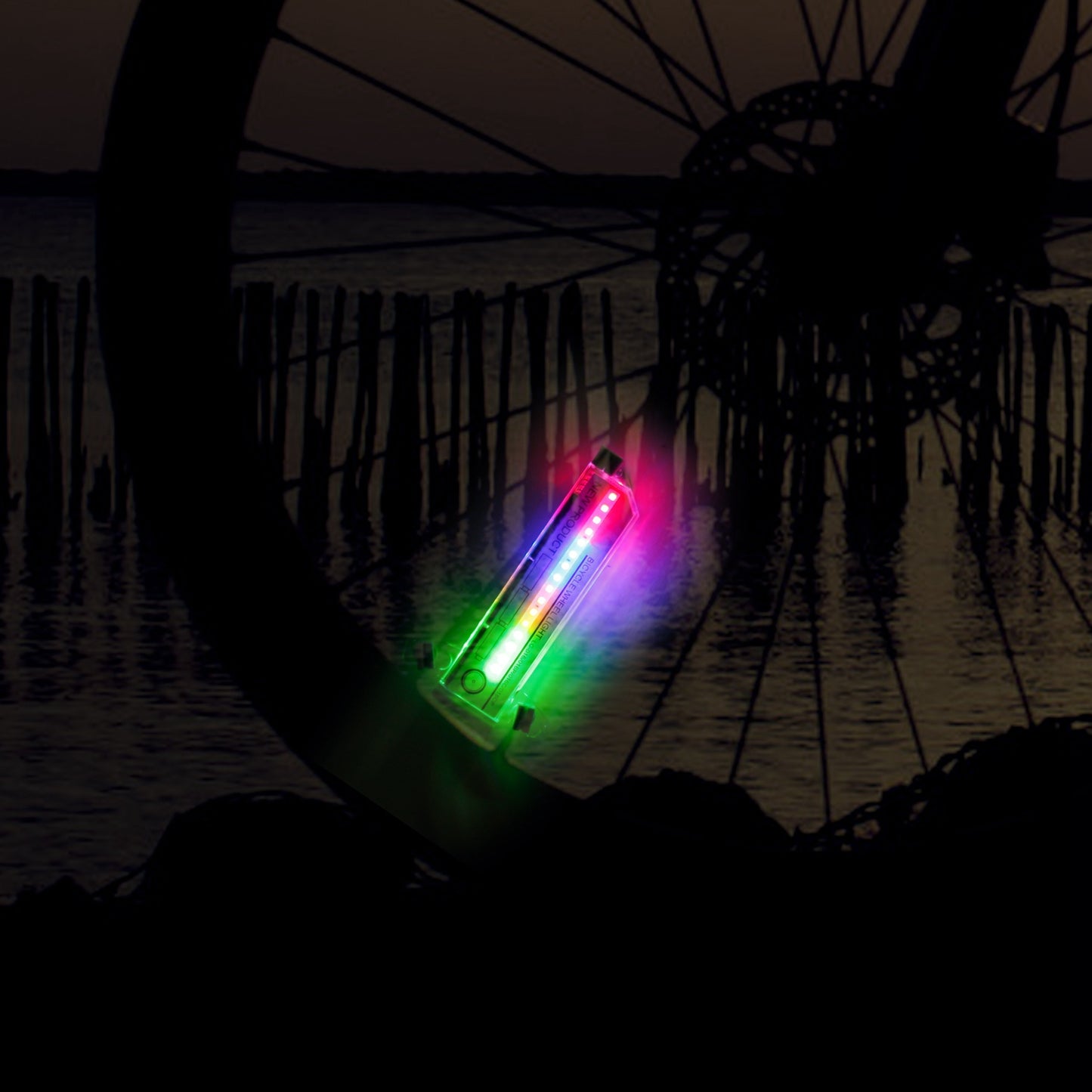 2Pcs 32LEDs Patterns Cycling Lights Rainbow Wheel Tire Flash Lamp Bicycle Colorful LED Wheel Spoke Signal Light w/ 30 Patterns