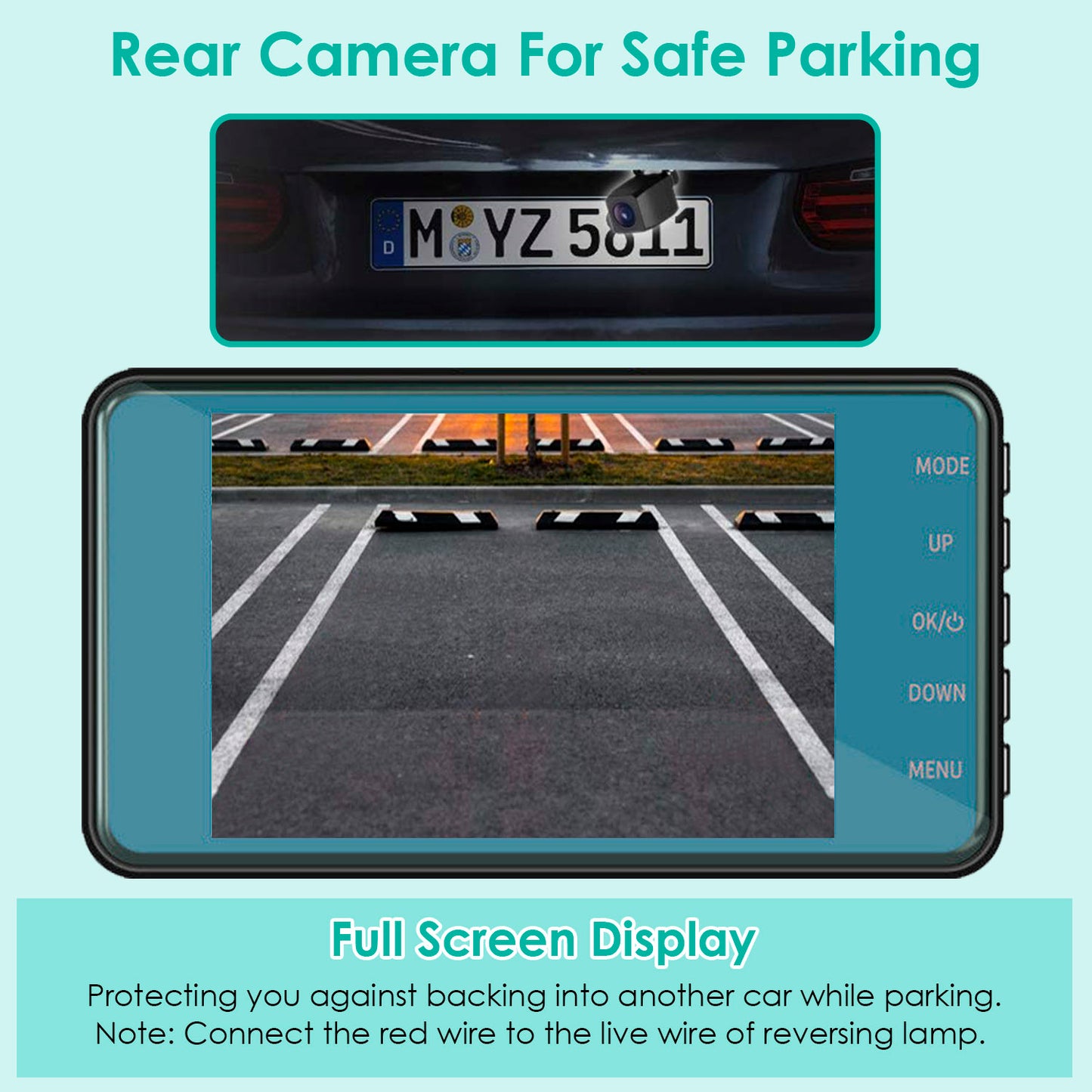 720P Dual Dash Cam Car Camera Recorder Looping Recording Car DVR Driving Vehicle Recorder with Motion Detection Light