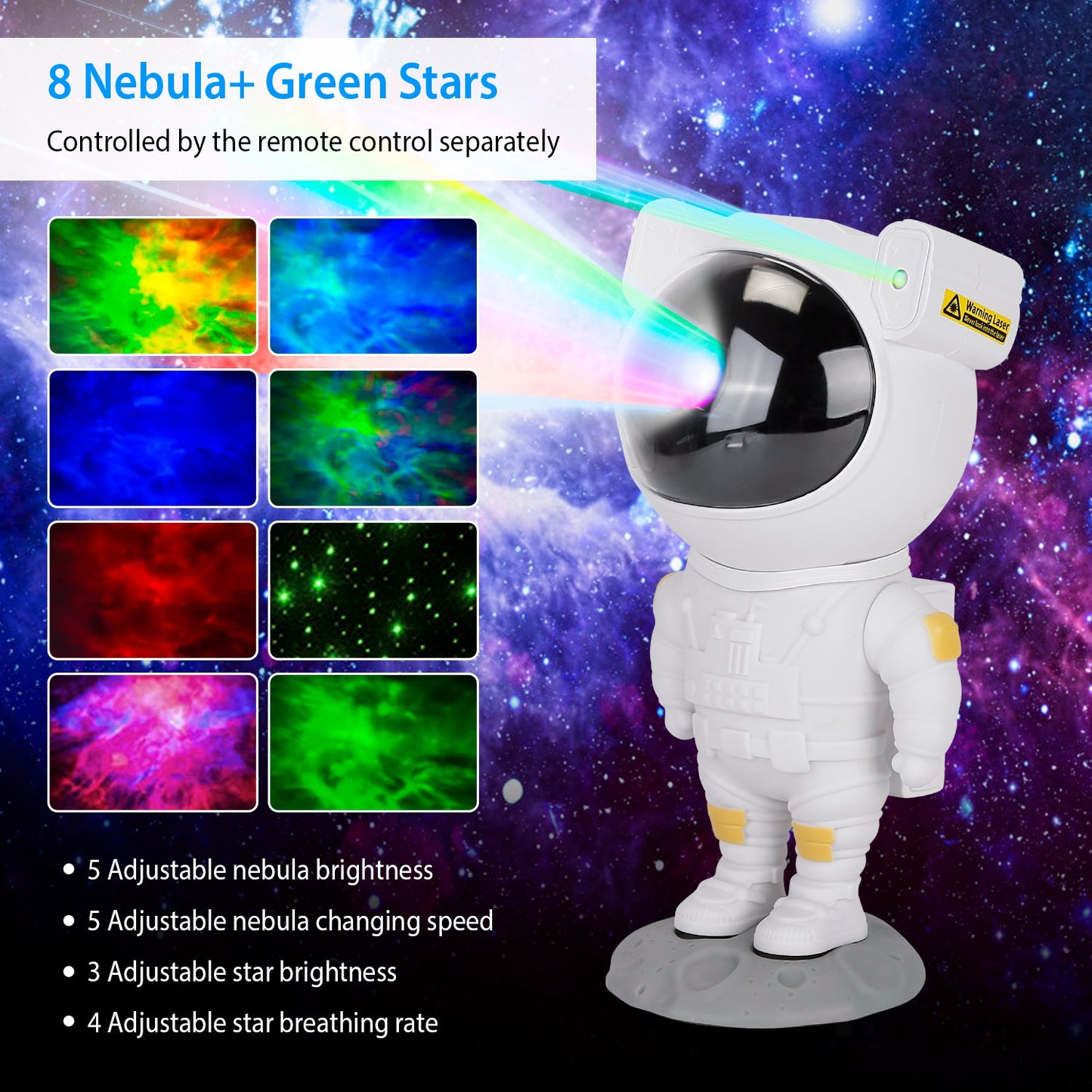 Astronaut Star Projector Light Galaxy Sky Night Light Nebula Star Party Lamp with Remote Control