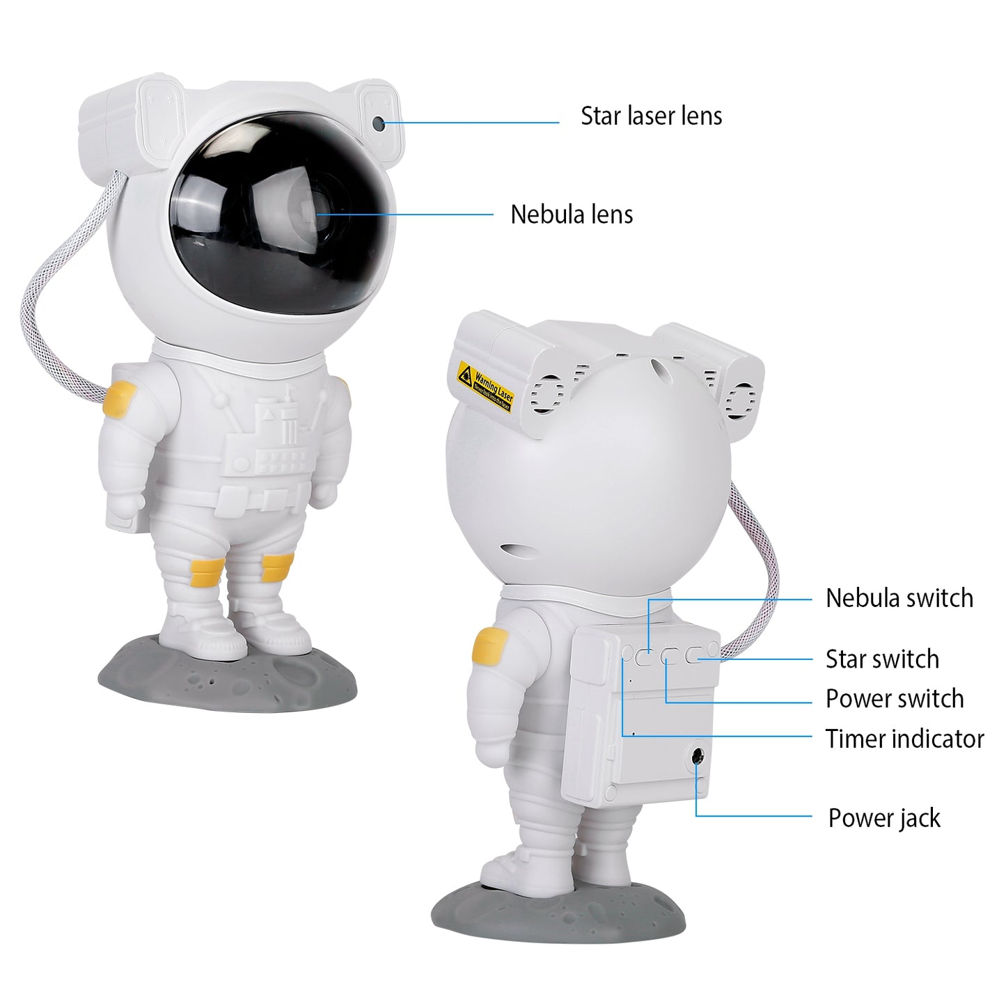 Astronaut Star Projector Light Galaxy Sky Night Light Nebula Star Party Lamp with Remote Control