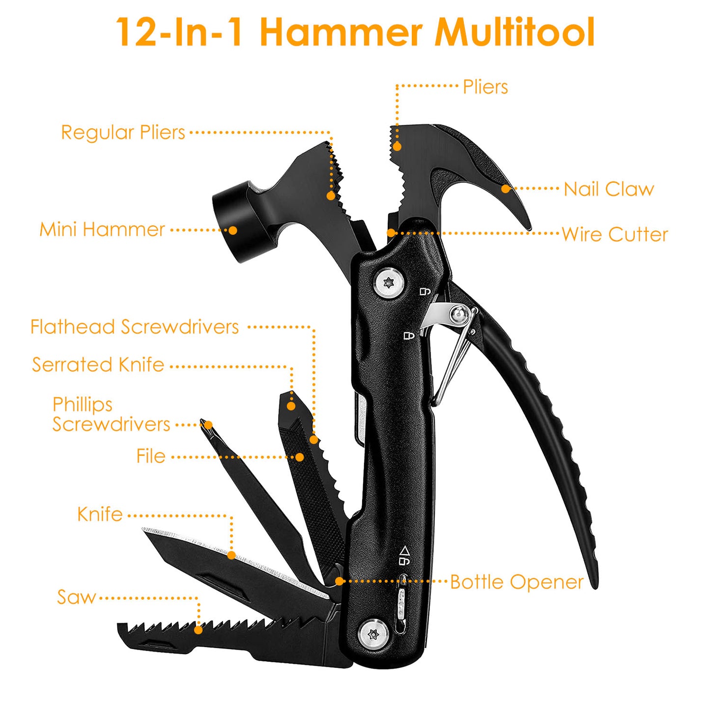 12 in 1 Hammer Multitool Portable Stainless Steel