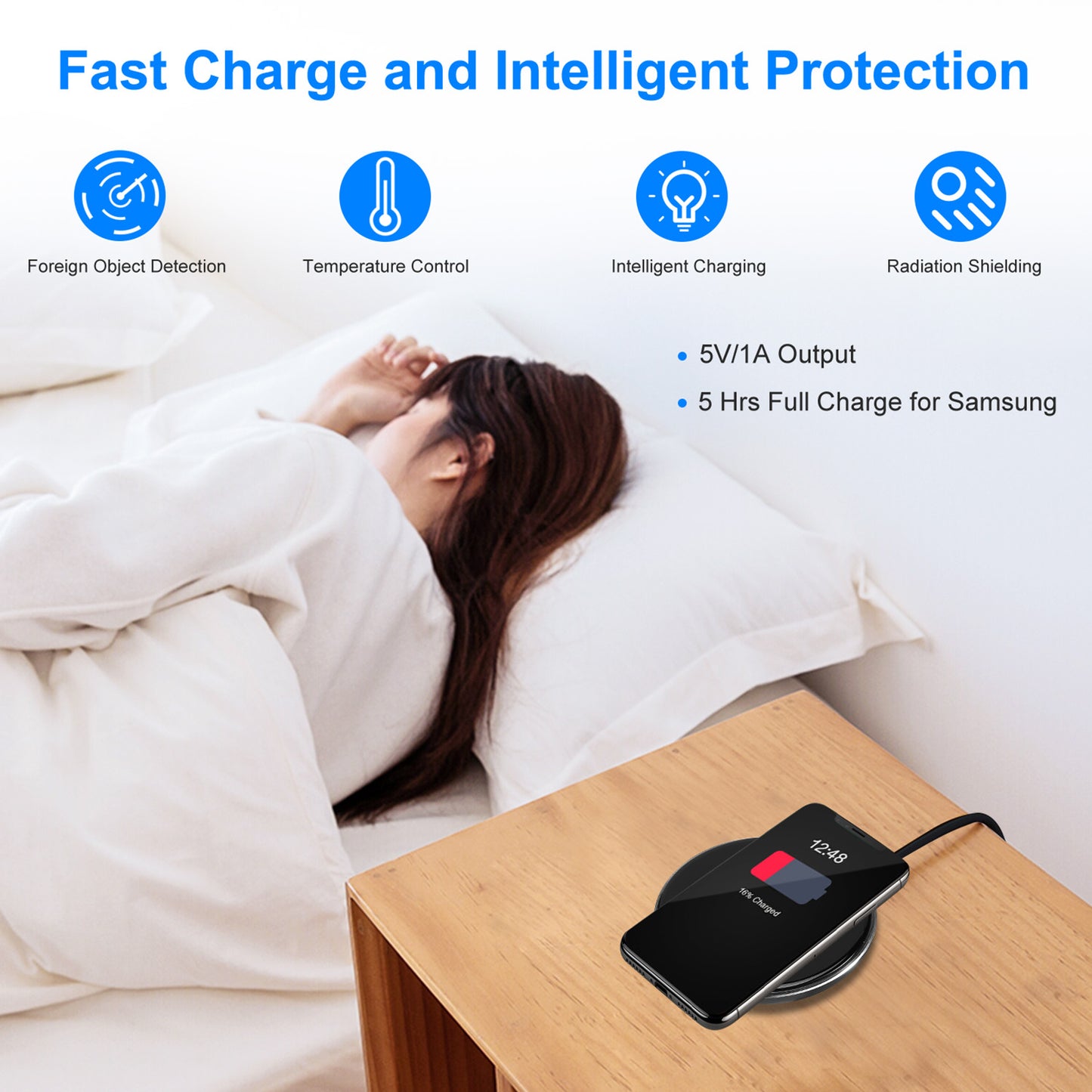 Wireless Charger Qi-Certified Ultra-Slim 5W Charging Pad for iPhone XS