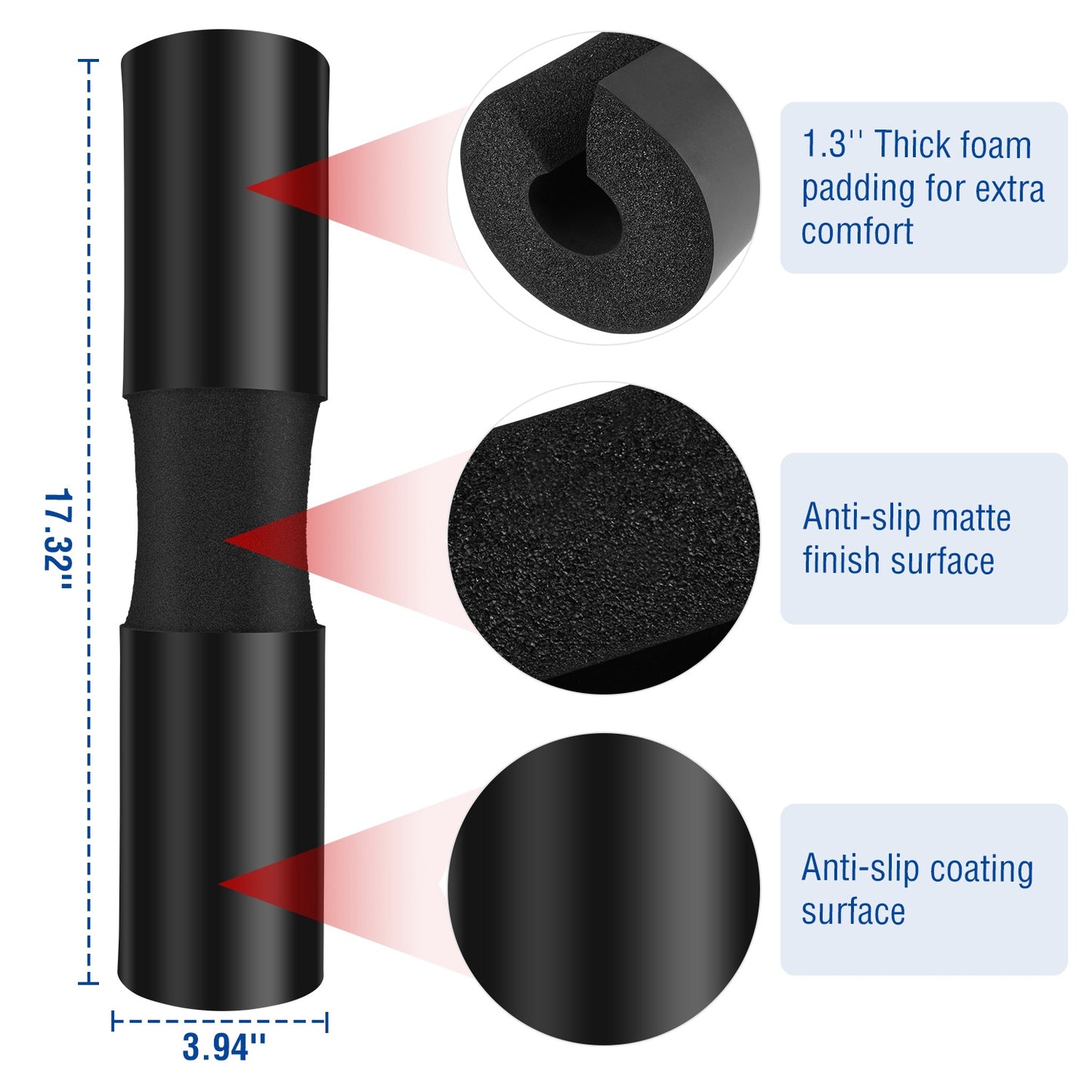 Barbell Pad Support Squat Bar Foam Cover Pad Weight Lifting Pull Up