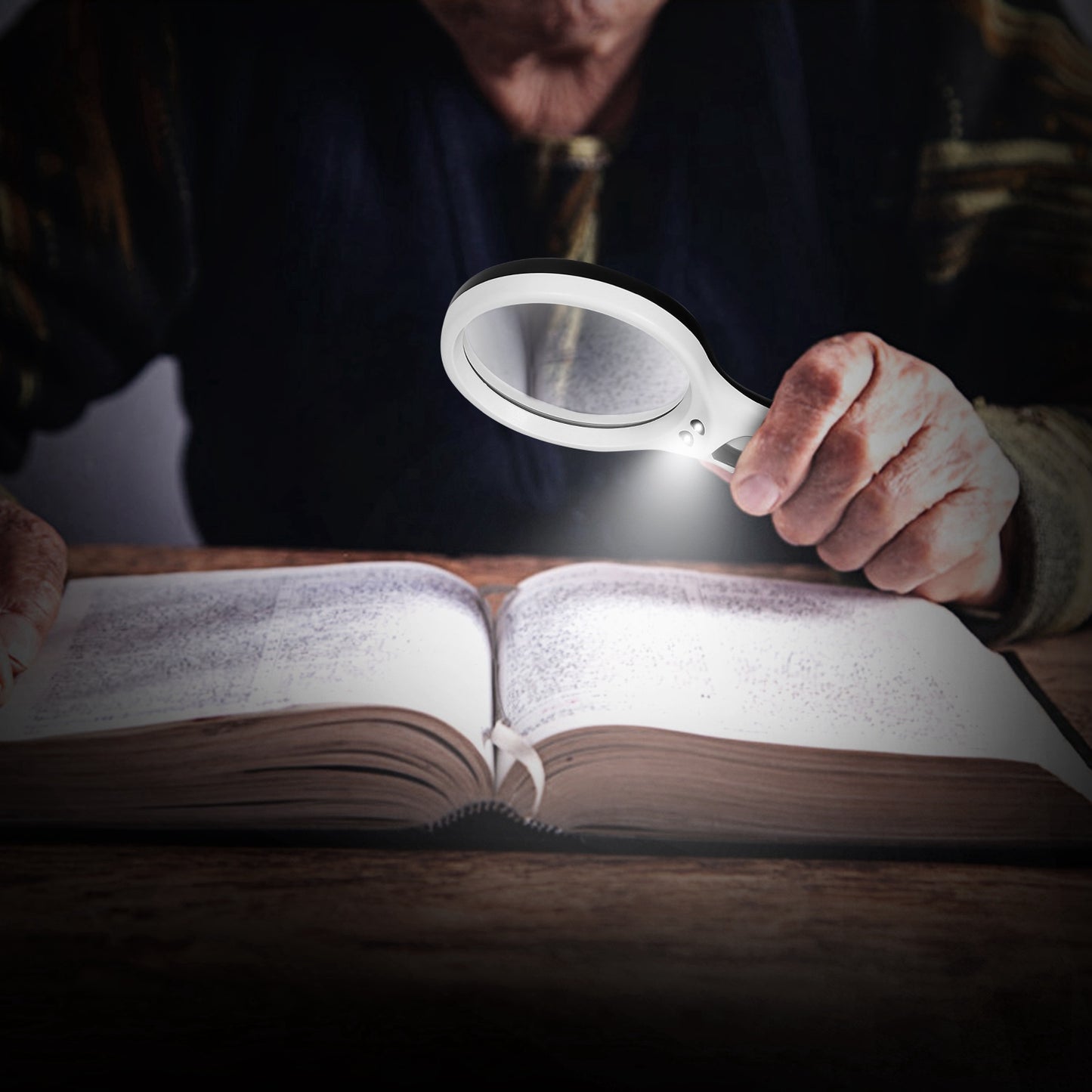 LED Illuminated Magnifying Glass 45X 3X Handheld Magnifie