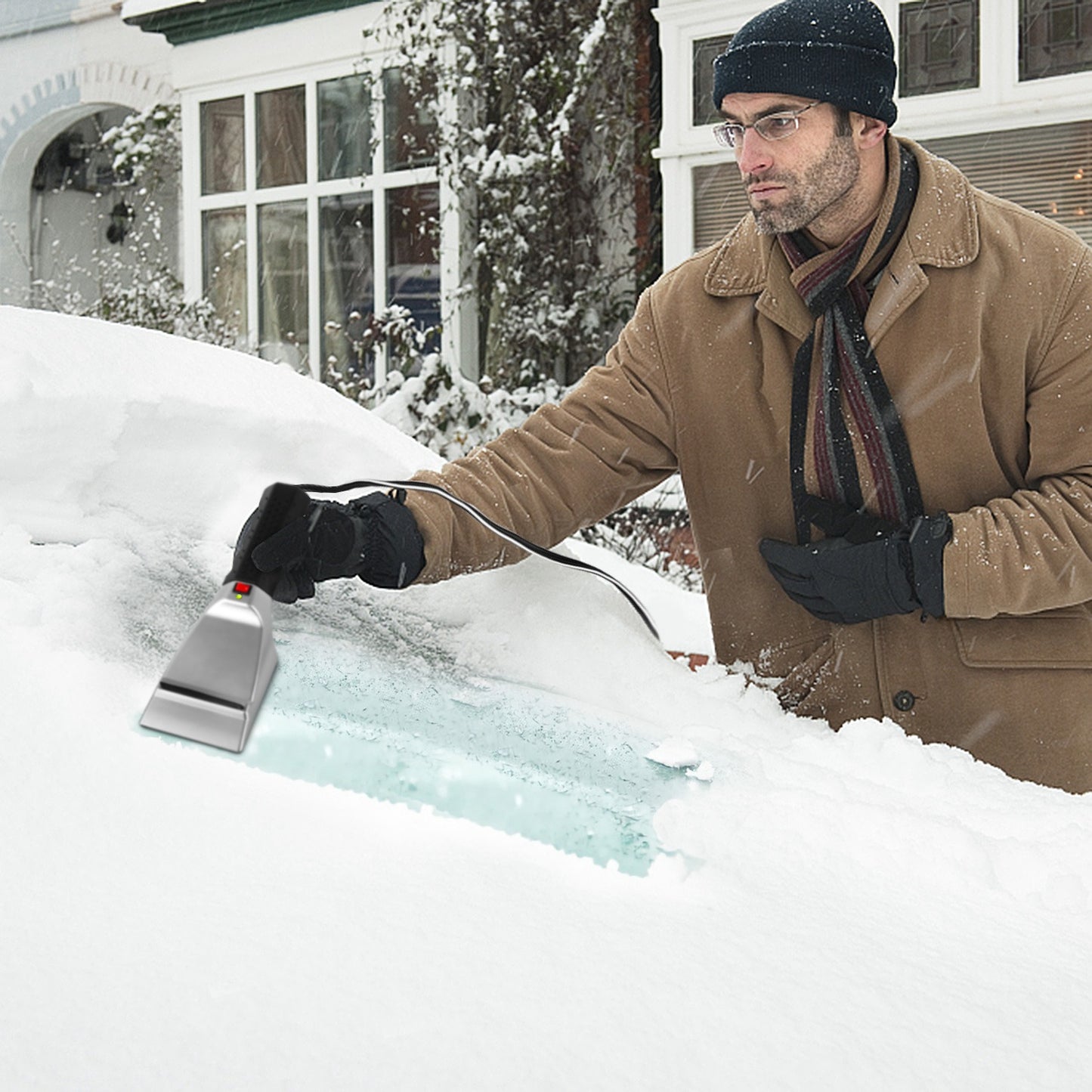 12V Car Electric Heated Ice Snow Scraper Window Ice Remover