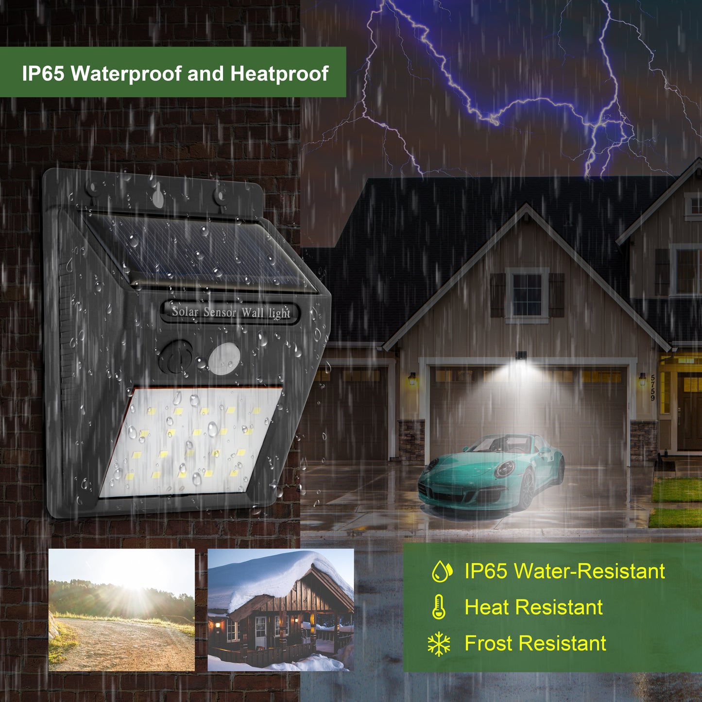 Solar Light 20 LEDs Outdoor PIR Motion Sensor Lights IP65 Waterproof 120 Degree Sensing