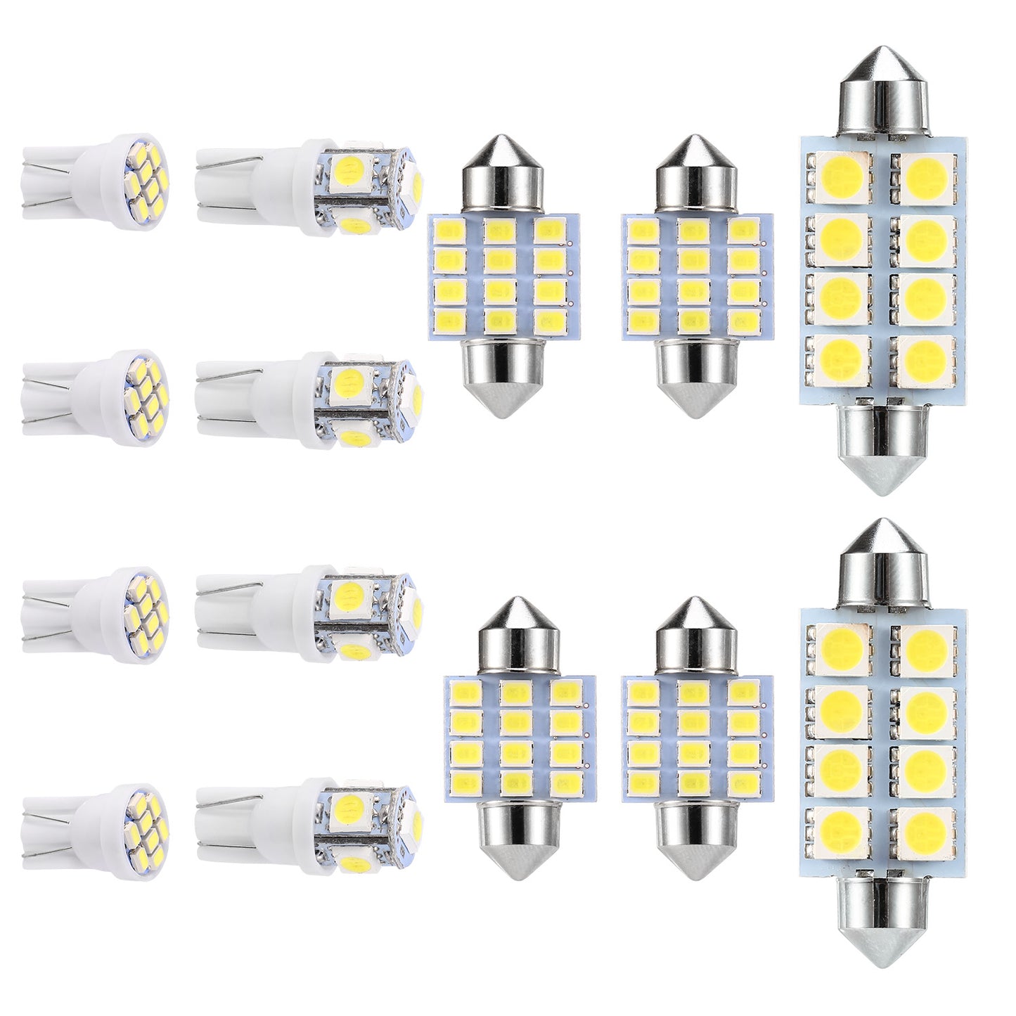 14Pcs T10 31mm 41mm Festoon LED Light Bulb Interior Dome Map LED Lights
