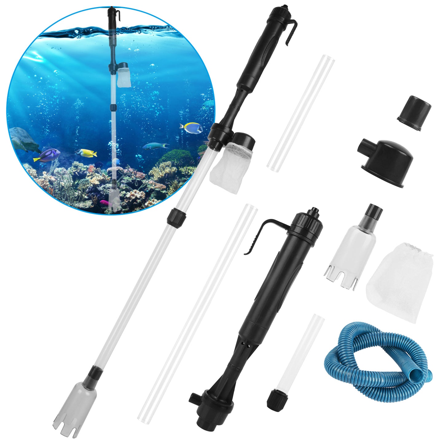 Battery-Operated Aquarium Vacuum Gravel Cleaner