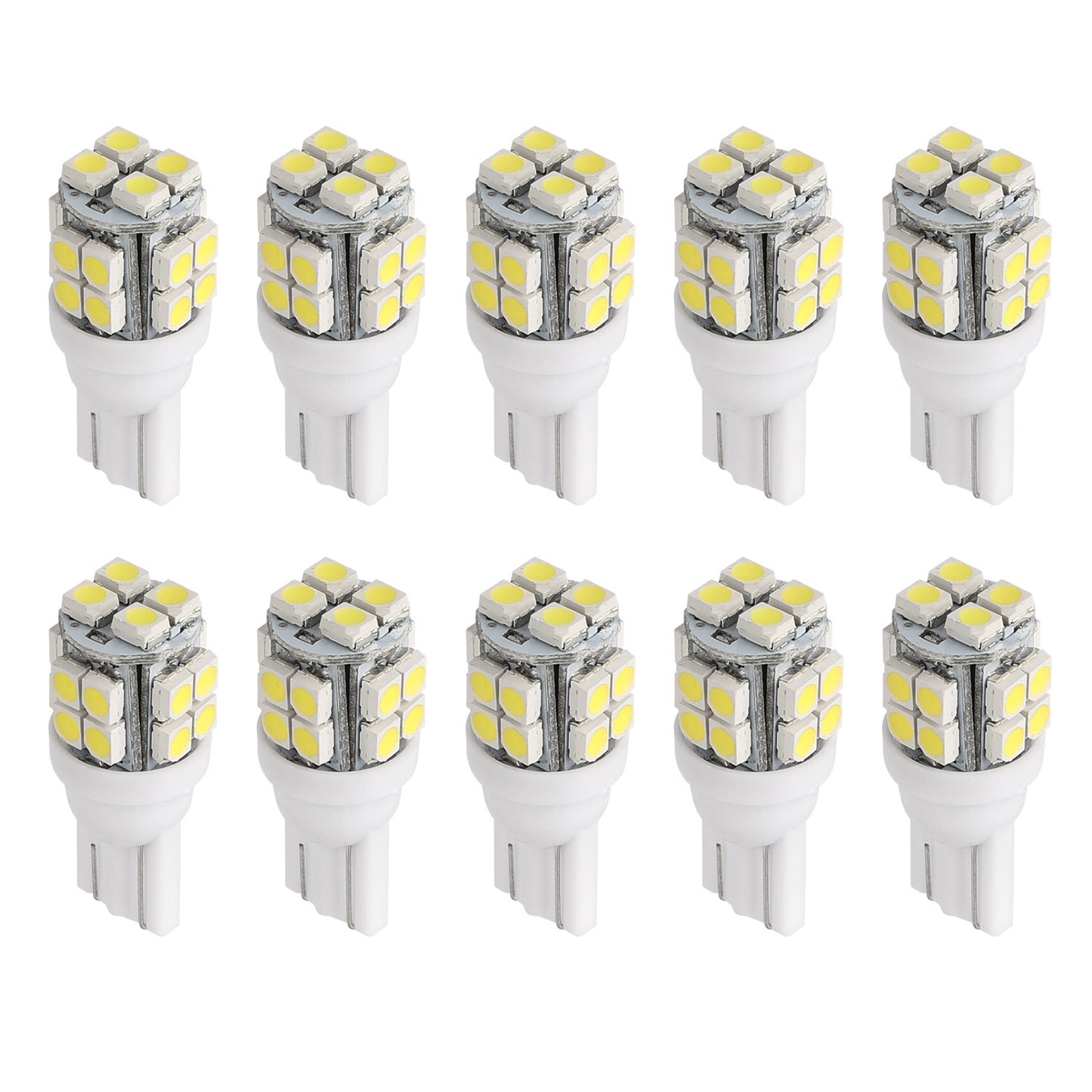 10Pcs 12V T10 LED Light Bulb Wedge Base Interior Dome Map LED Lights