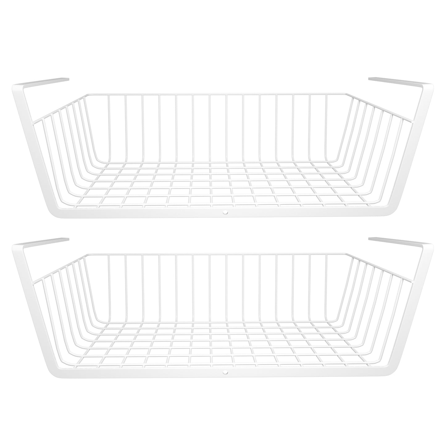 2Pcs Hanging Under Shelf Storage Basket Vertical Wire Storage Rack Kitchen Cabinet Organizer For Food Storage Dish Towel Kitchen Pantry