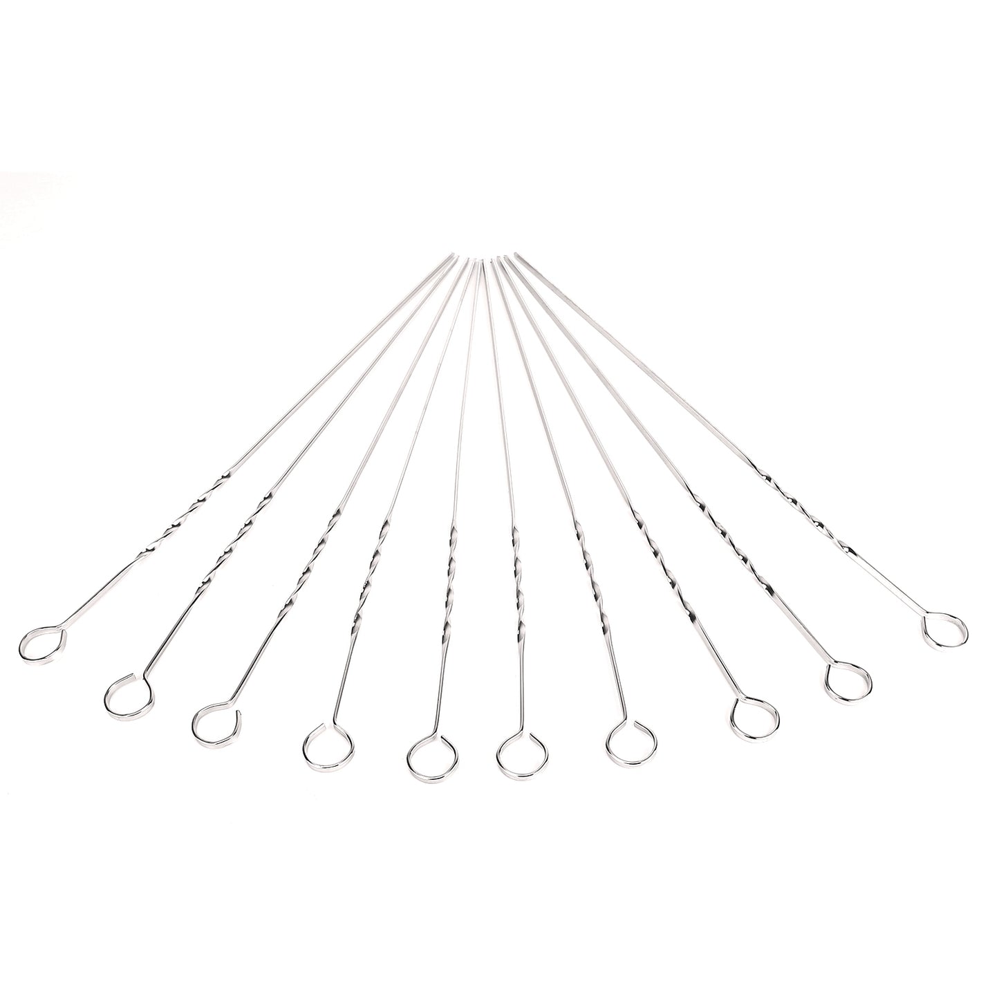 10Pcs BBQ Skewers 16in Kabob Skewers V-Shape Stainless Steel Shish Kebab Sticks
