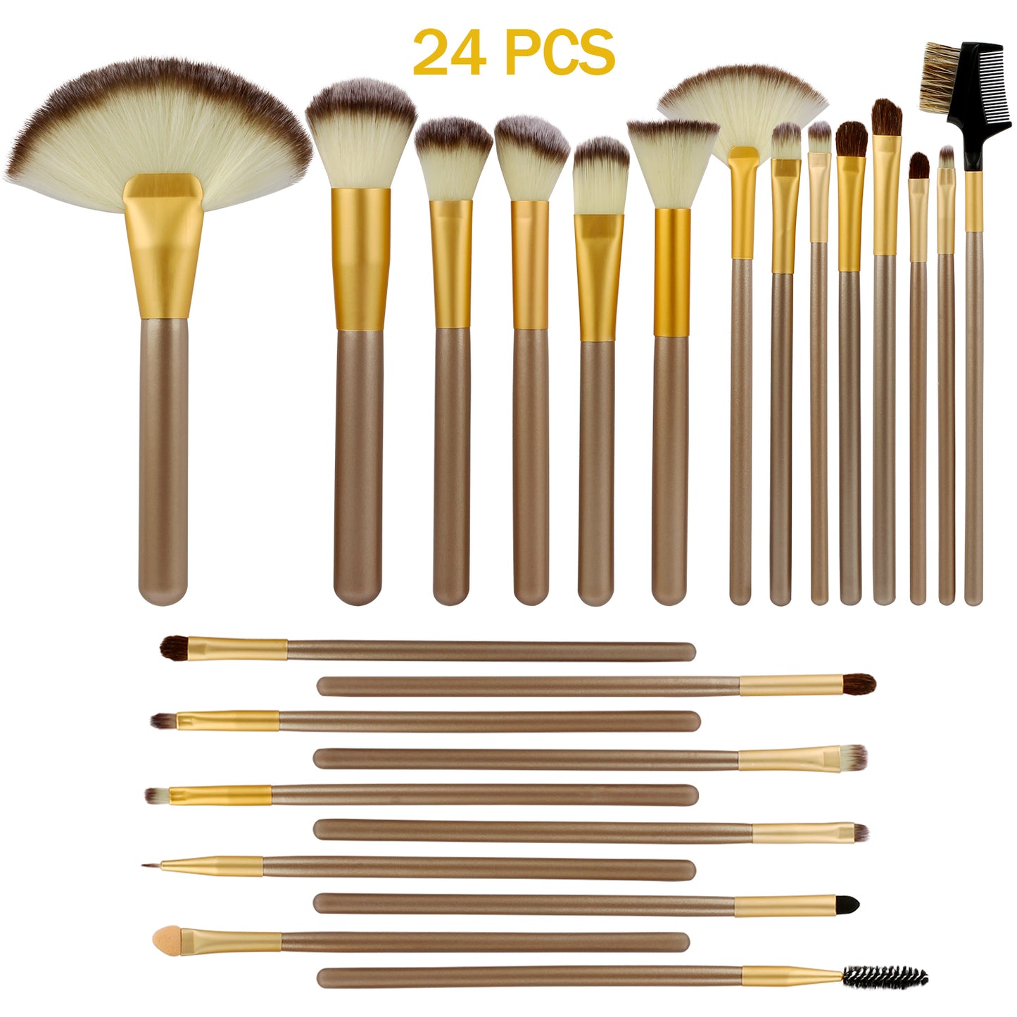 24Pcs Makeup Brushes Set Eye Shadows Face Foundation Brushes Cruelty-Free