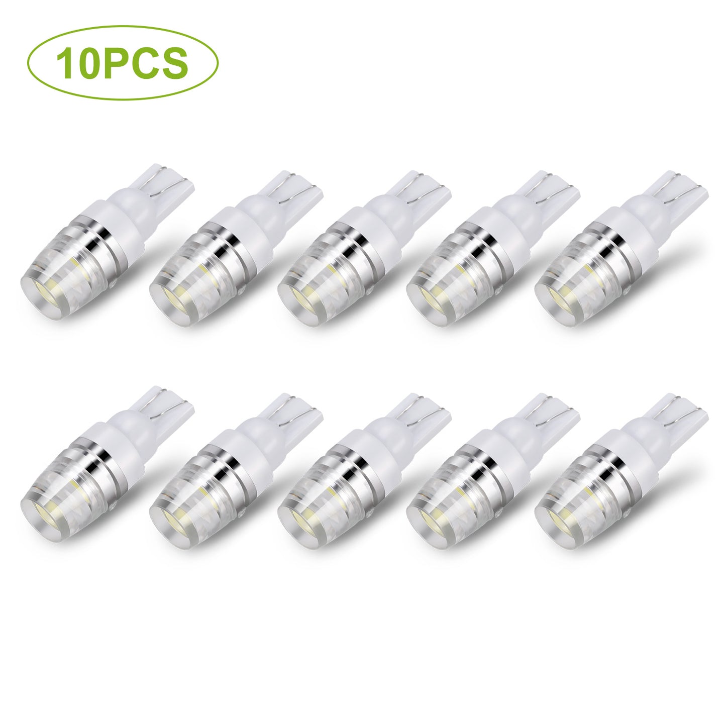 10PCS T10 LED Bulbs 194 LED Lights 12V 1W 5730 Xenon White Wedge Base LED Replacement Bulbs