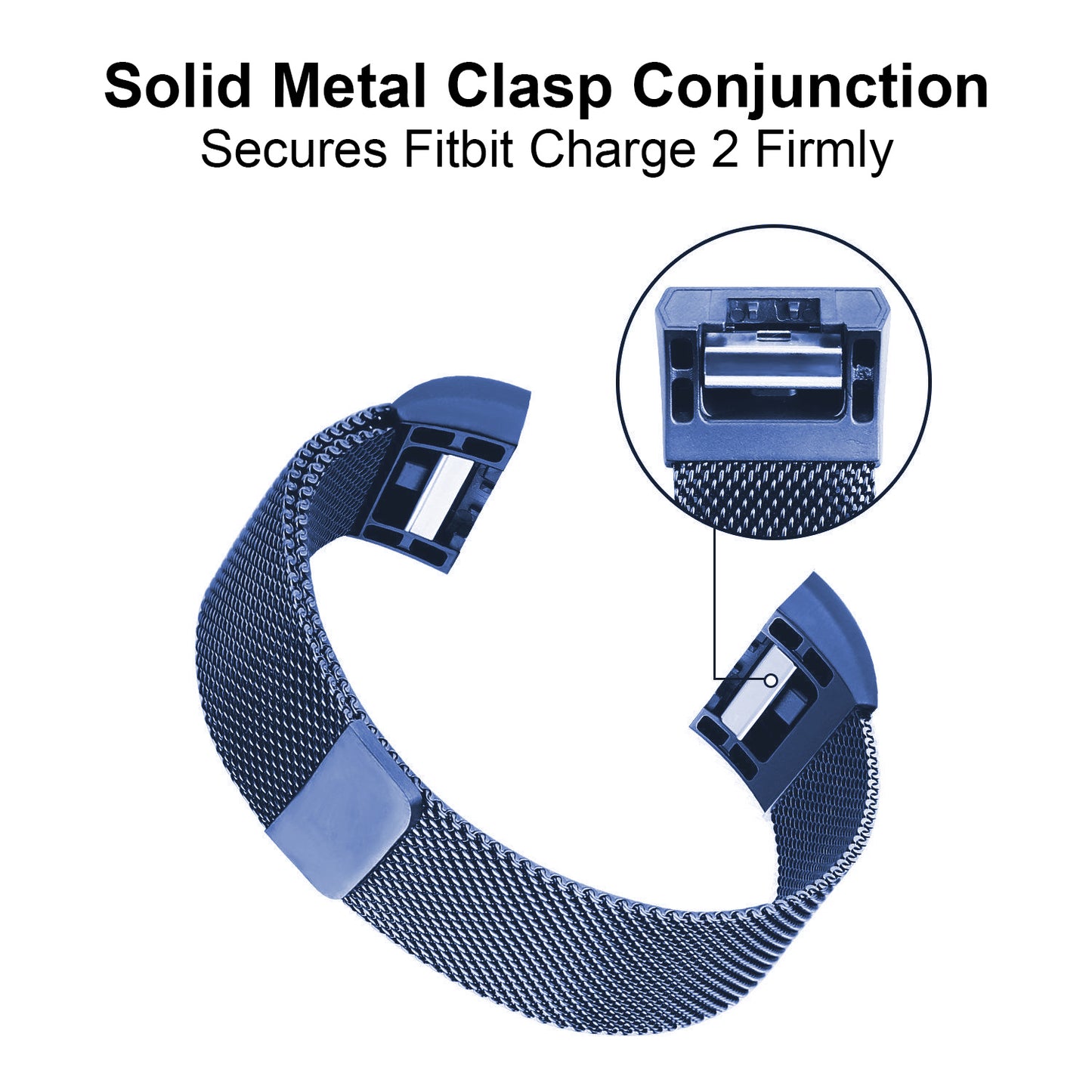 Stainless Steel Mesh Milanese Loop Band for Fitbit Charge 2