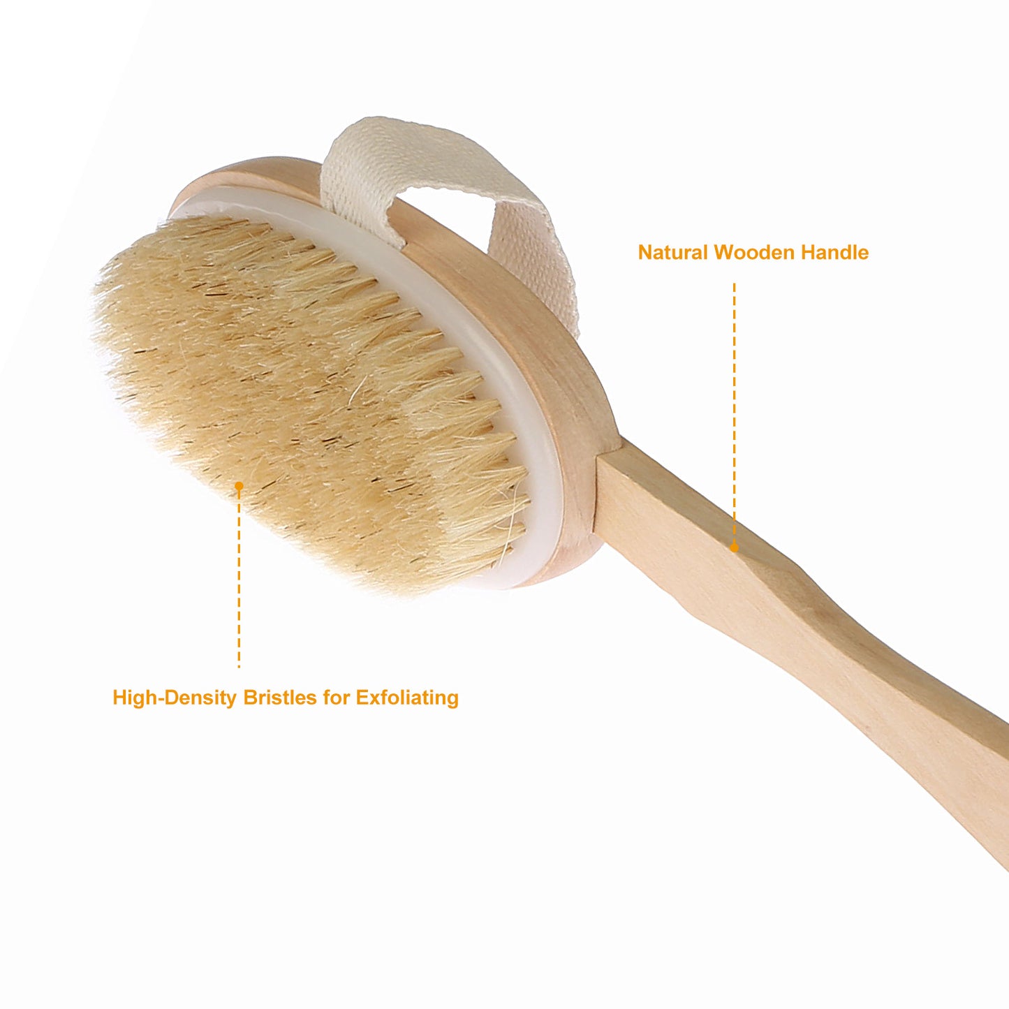 Bath Brush 15in Shower Body Back Scrubber with Long Handle Detachable Brush