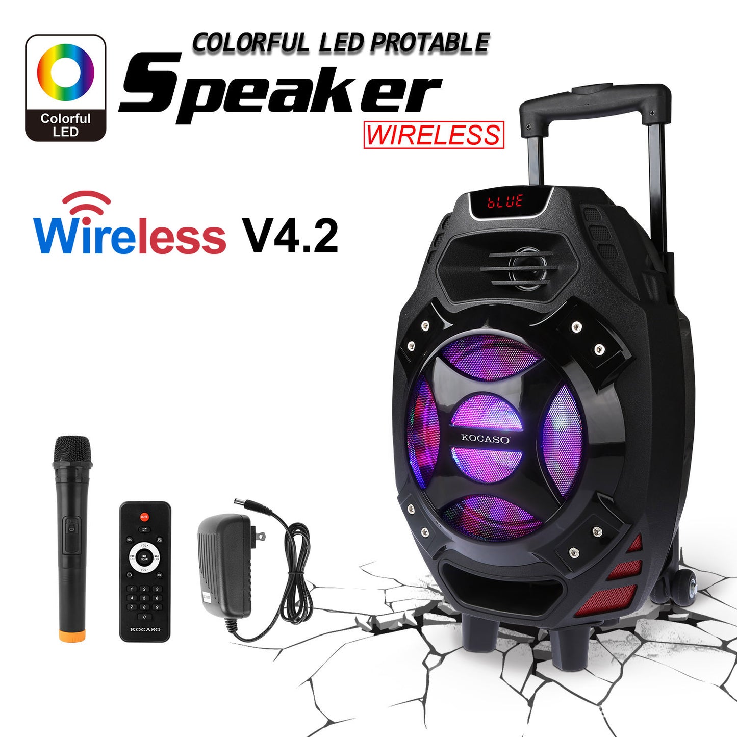 Colorful LED Portable Wireless Party Speaker
