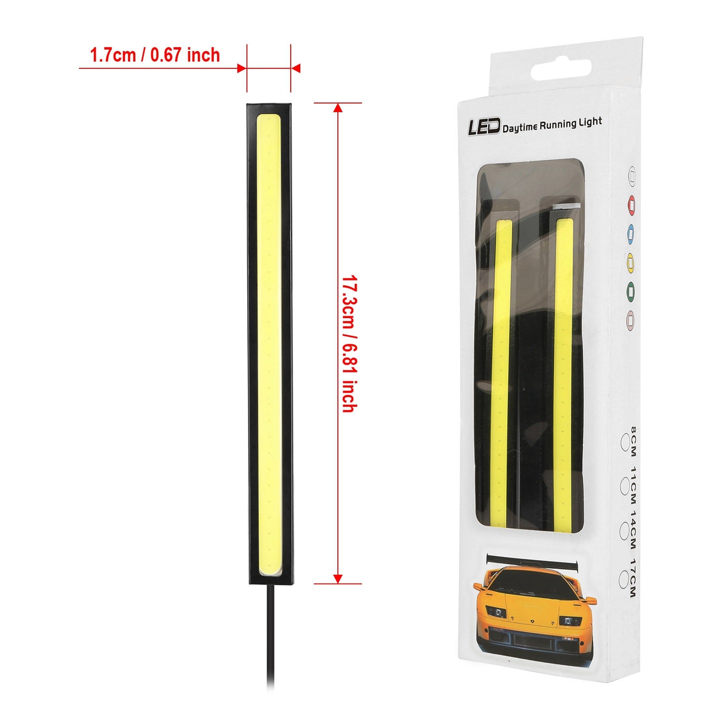 2Pcs LED Daytime Running Lights Car LED COB DRL Fog Lights IP45 Waterproof